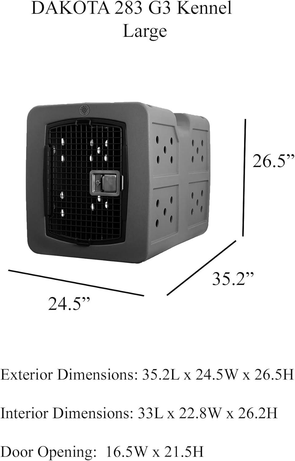 Dakota Large Dark Granite Polyethylene Dog Kennel with Ventilation