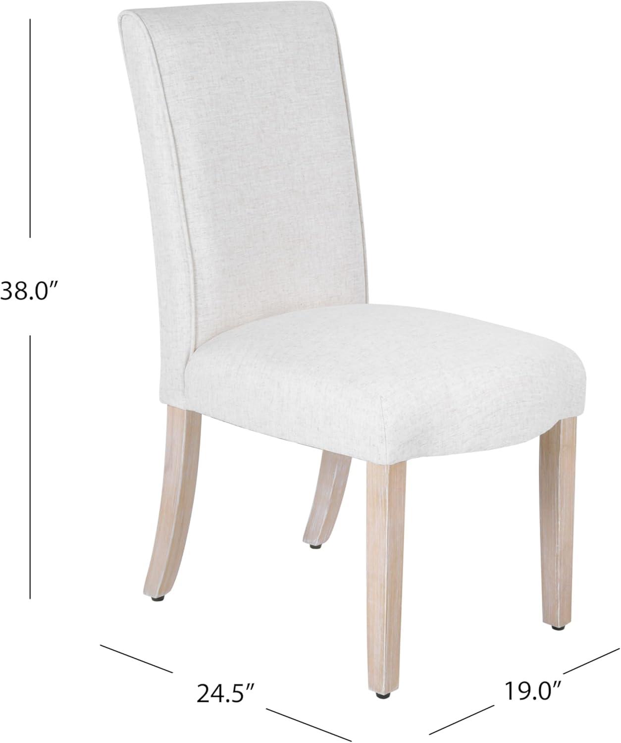 Set of 2 Scalloped Detail Dining Chairs Cream - HomePop