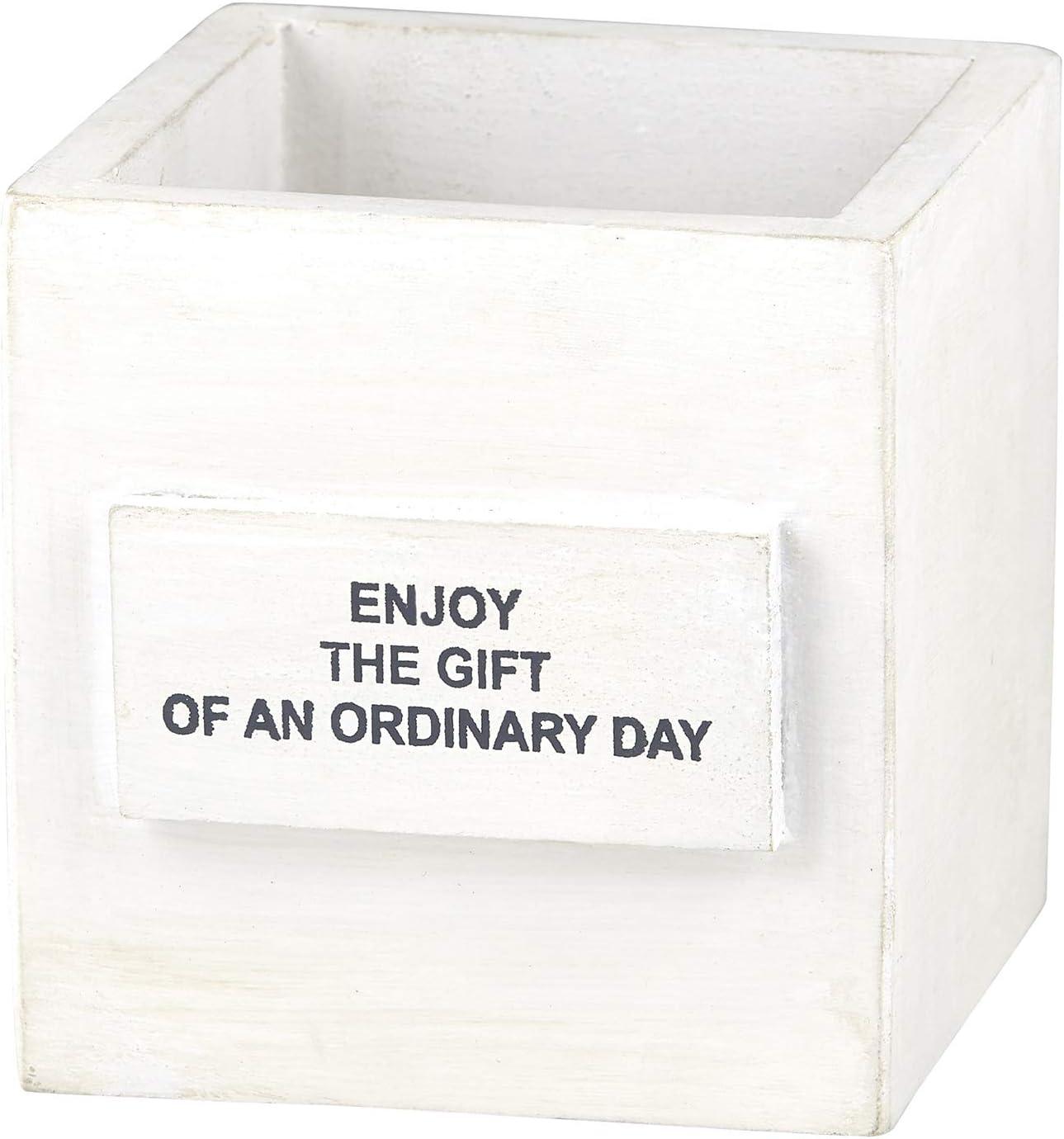 White Wooden Decorative Nest Box with Inspirational Message