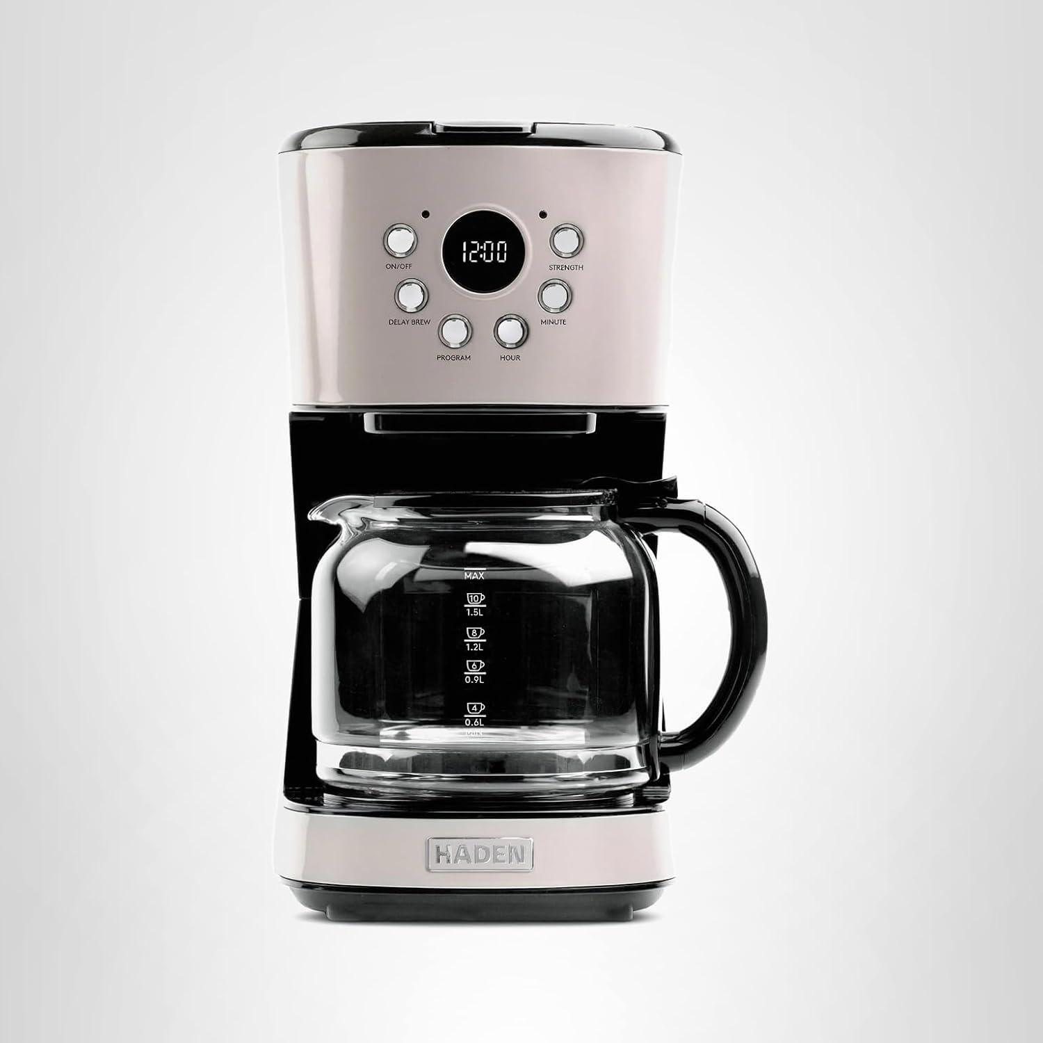 HADEN Putty Beige Programmable Drip Coffee Maker