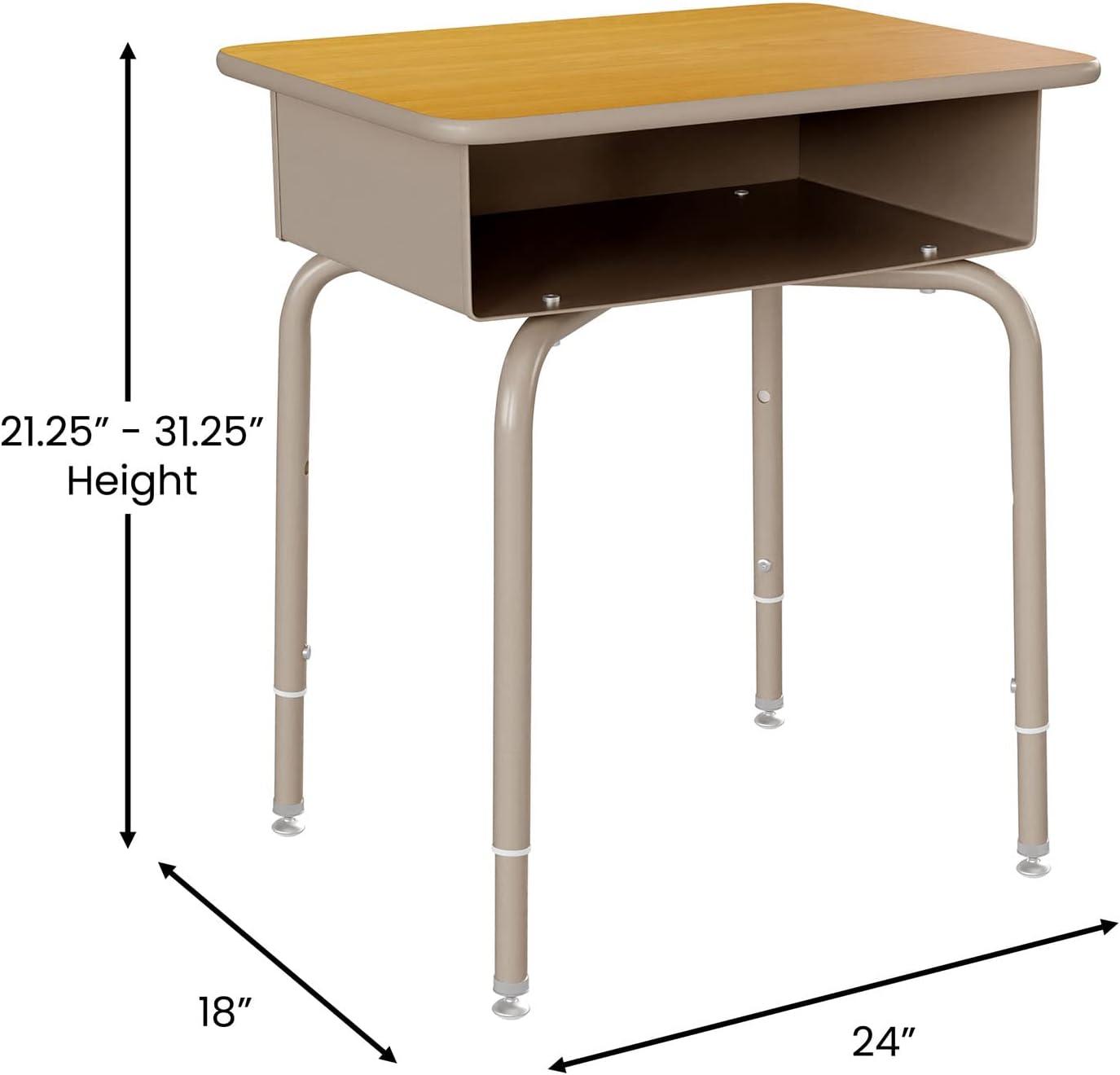 Goddard Student Desk with Open Front Metal Book Box