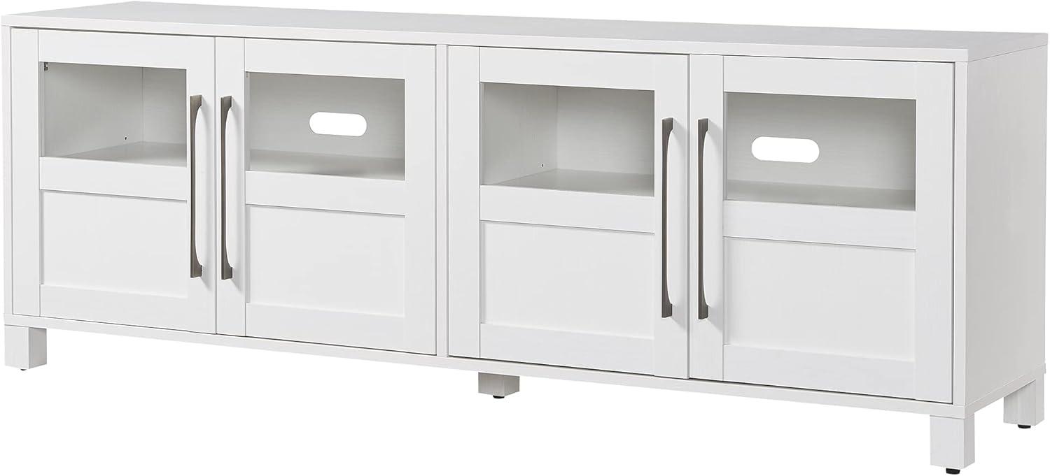 Holbrook Modern White 68" TV Stand with Glass & Solid Doors