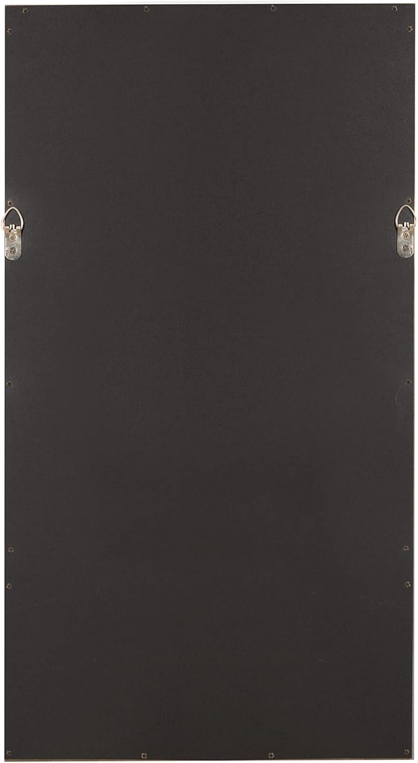 Kate & Laurel All Things Decor 16"x30" Hinter Framed Wall Mirror with Pegs Black: Entryway, Hanging Storage