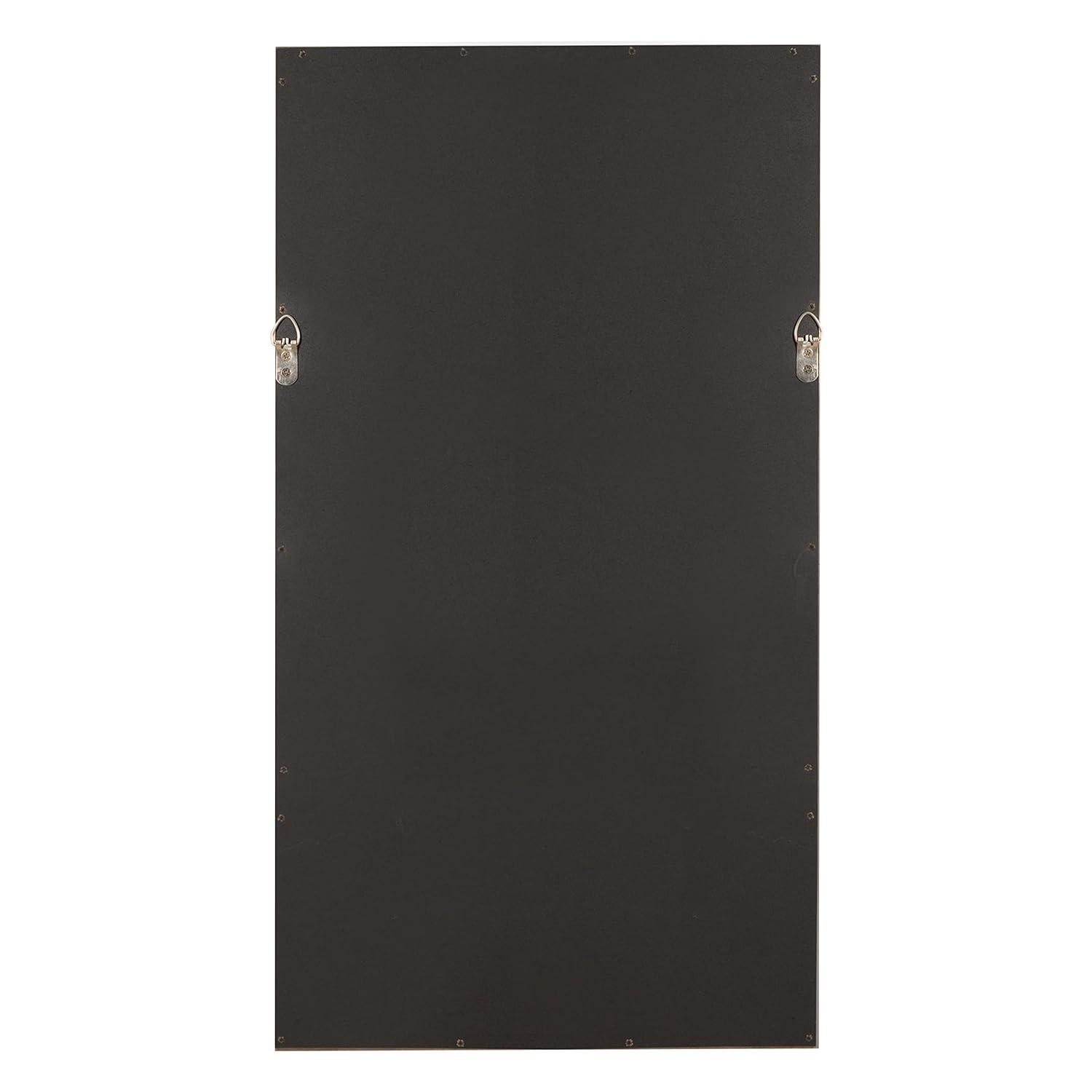 Kate & Laurel All Things Decor 16"x30" Hinter Framed Wall Mirror with Pegs Black: Entryway, Hanging Storage