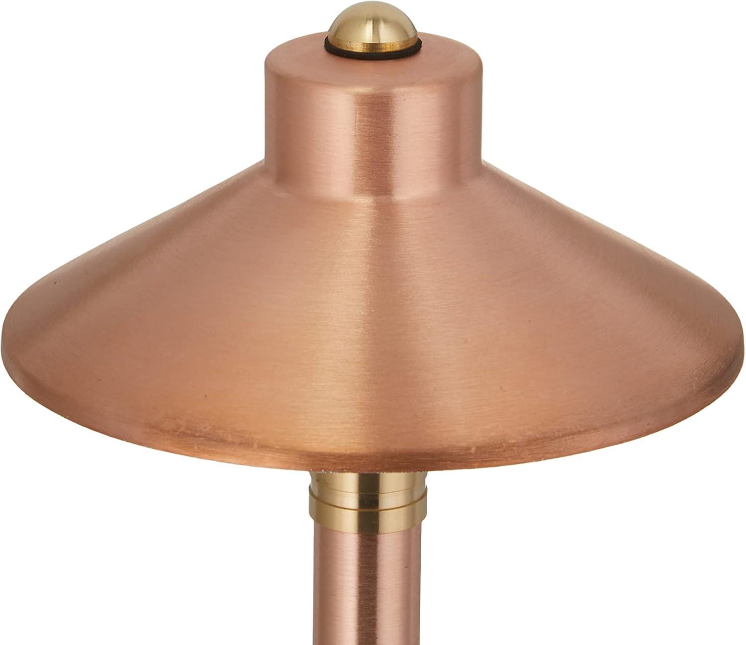 VOLT Flat Hat 12V Copper Path Light (7" Shade, 25" Tall)