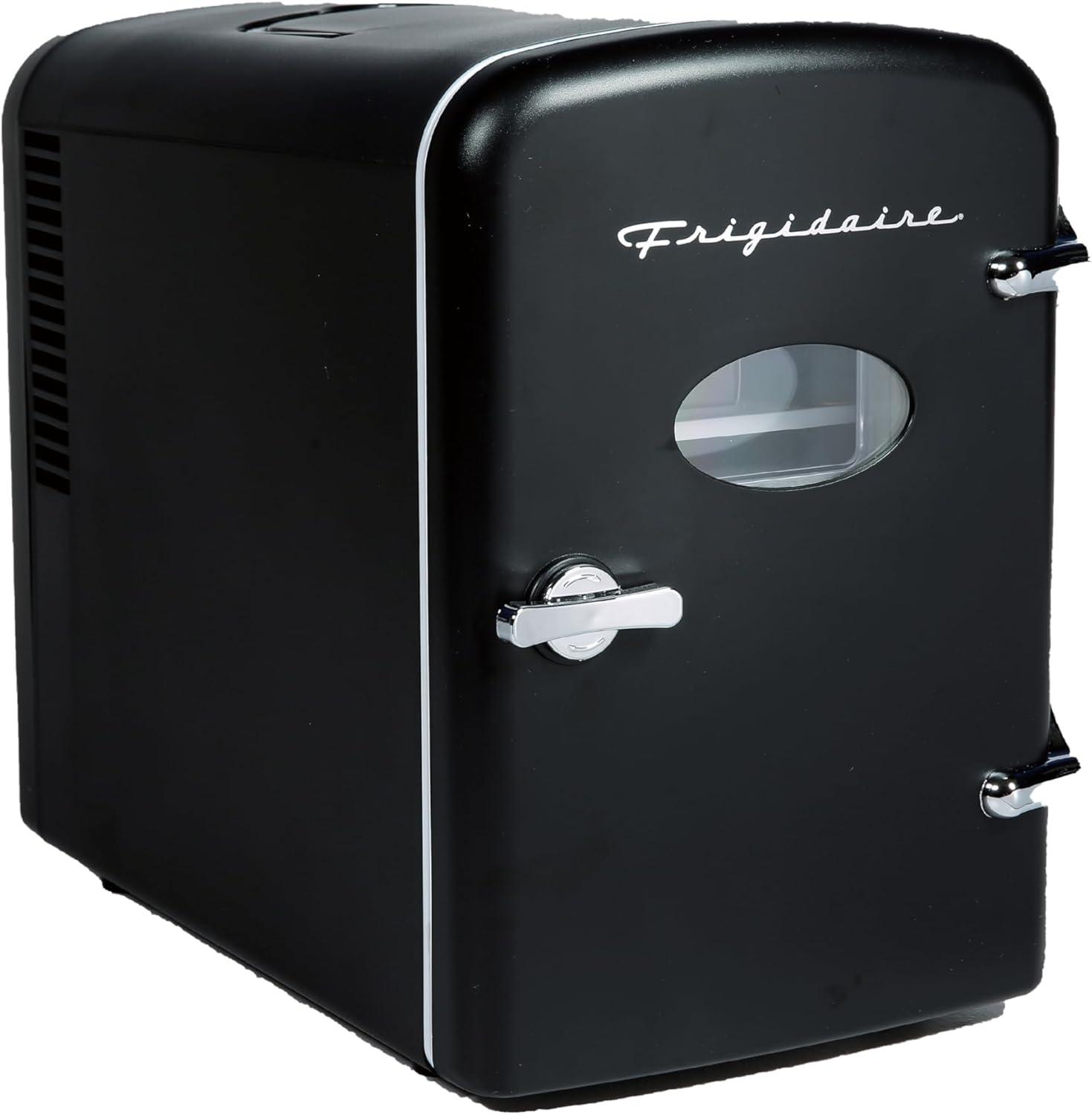 Frigidaire, 6 Can/4L Mini Personal Retro Fridge Cooler, EFMIS229, Black