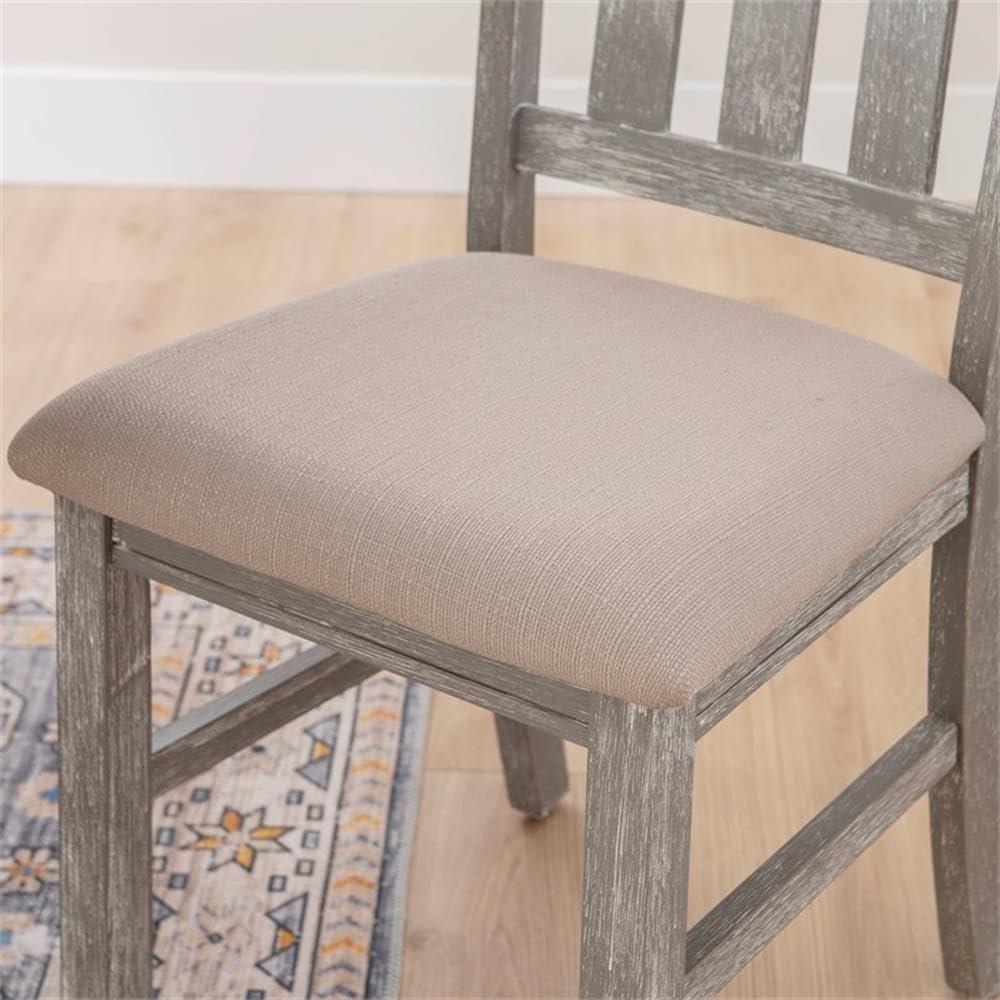 Linon Turino Wood Dining Side Chair in Weathered Gray (Set of 2)