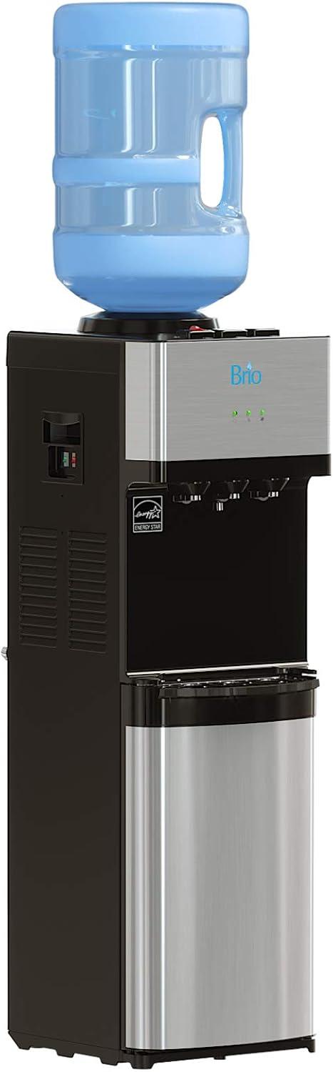 Brio Top Loading Water Cooler Dispenser - Hot and Cold Water, Child Safety Lock, Holds 3/5 Gallon Bottles - UL/Energy Star Approved