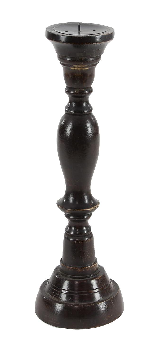 3 Piece Wood Tabletop Candlestick Set