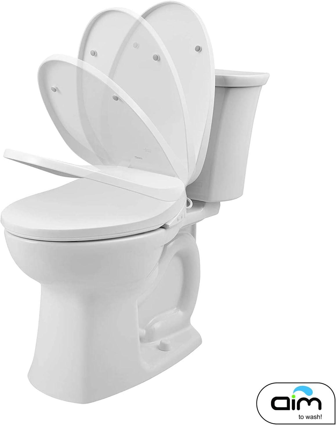 White Elongated Heated Smart Toilet Seat with Bidet and Night Light