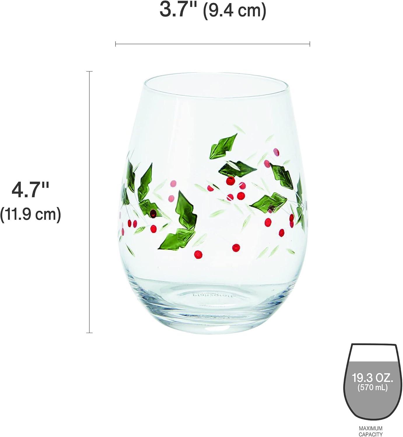 Pfaltzgraff Pfaltzgraff Winterberry 20 oz. Stemless Wine Glasses (Set of 4)