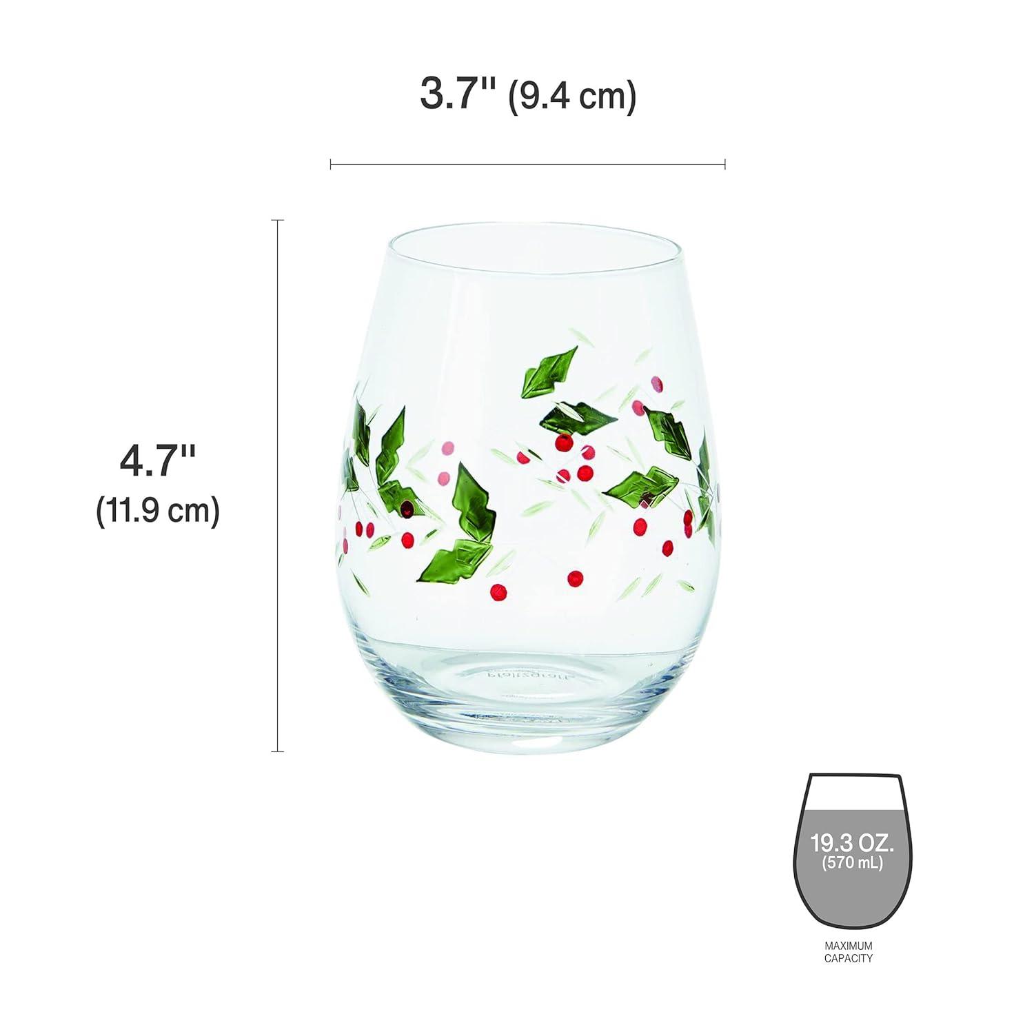Pfaltzgraff Pfaltzgraff Winterberry 20 oz. Stemless Wine Glasses (Set of 4)