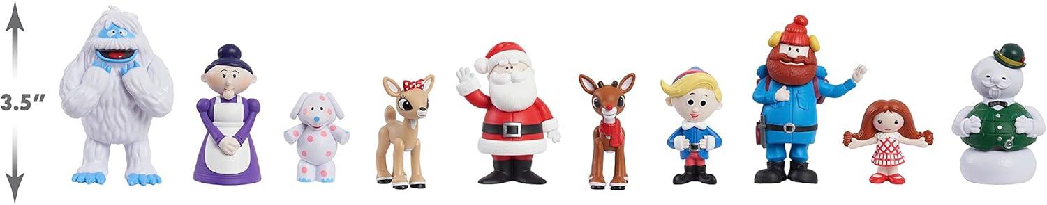 Rudolph the Red-Nosed Reindeer® Figure Set, 10-Piece Figure Set, Kids Toys for Ages 3 up