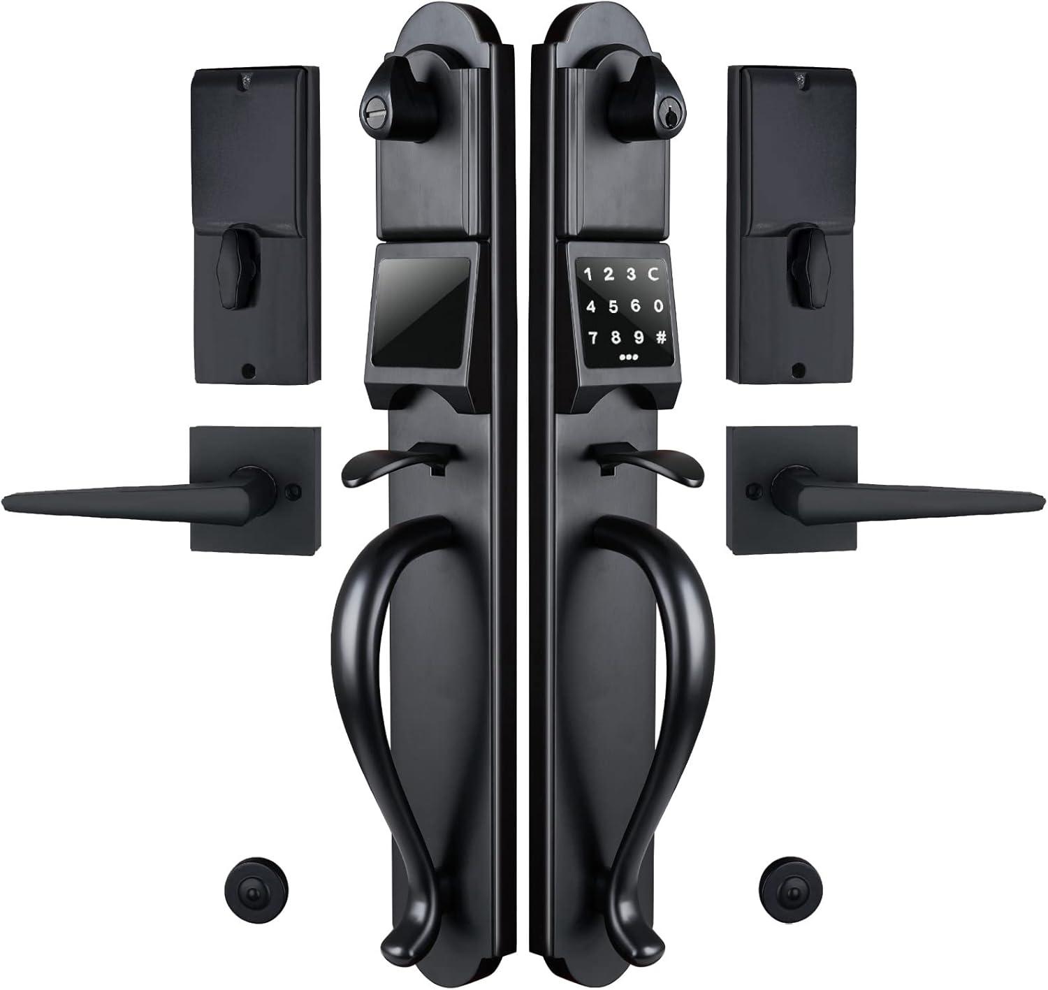 Handleset with Deadbolt and Door and Rosette