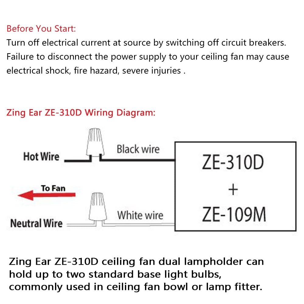 Zing Ear ZE-310D Ceiling Fan Light Replacement Parts, Fan Light Switch Pull Chain Switch for Lamp Holder Socket 660W-Brass