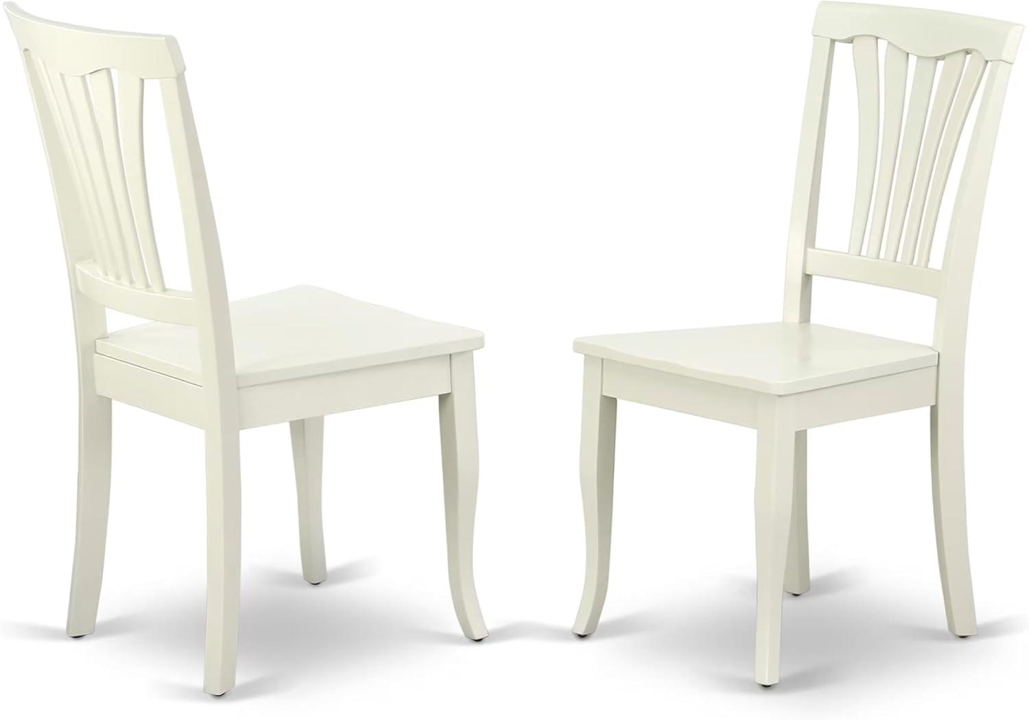 East West Furniture Boston 5-piece Dining Set with Slatted Chairs in Linen White