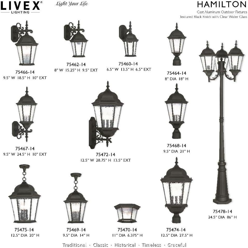 Livex Lighting Hamilton 3 - Light Post Light in  Textured Black