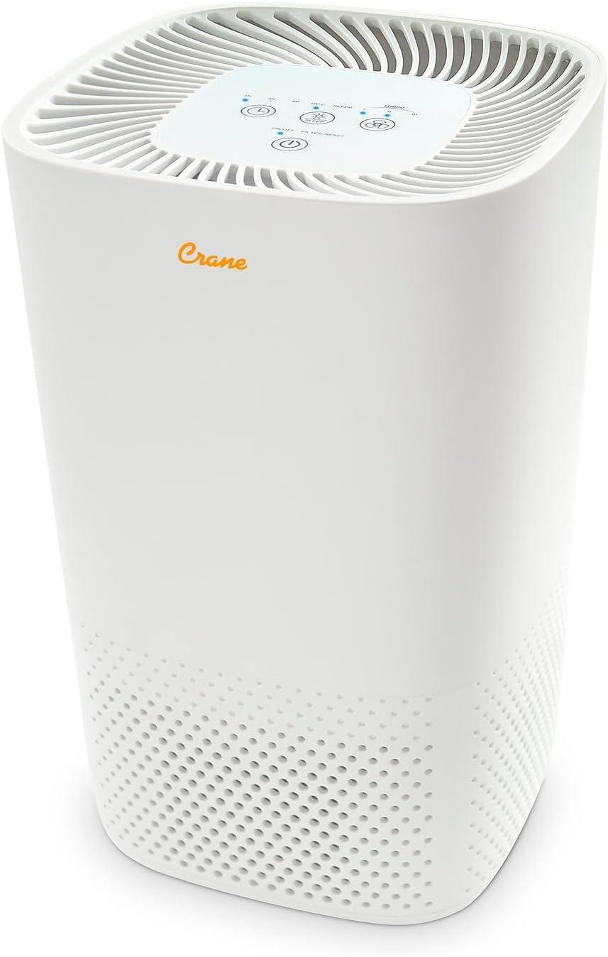 Crane True HEPA Filter Air Purifier - White