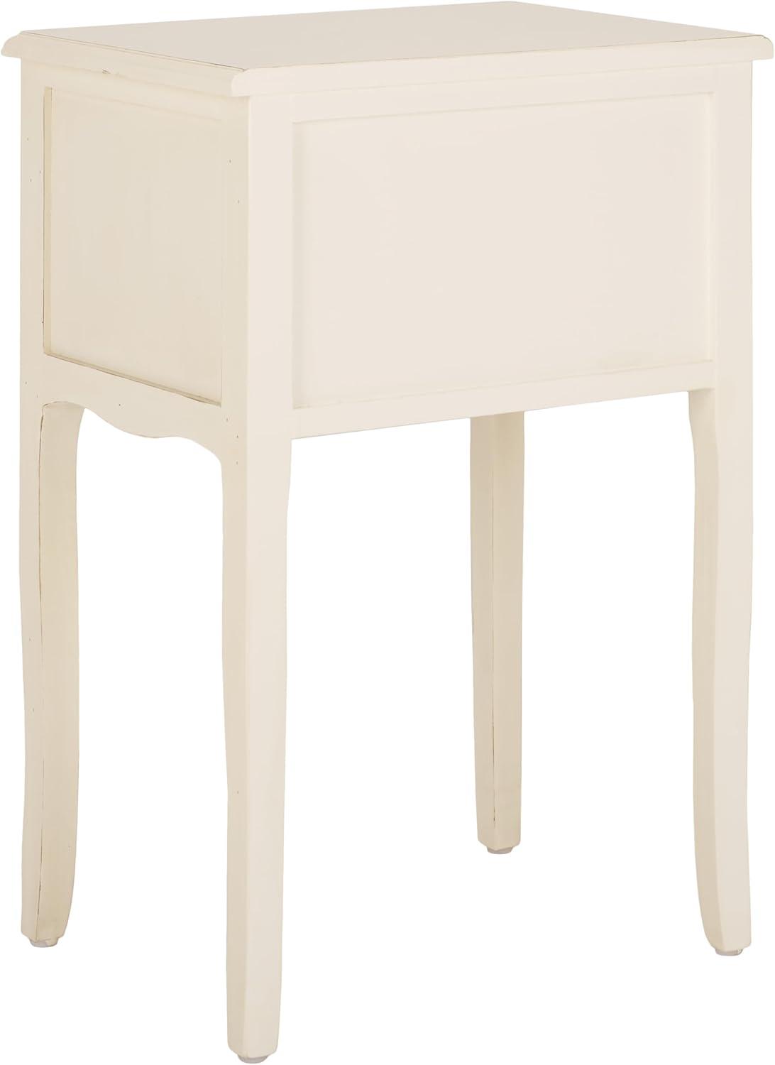 Opal 1 Drawer Accent Table - Distressed White - Safavieh.