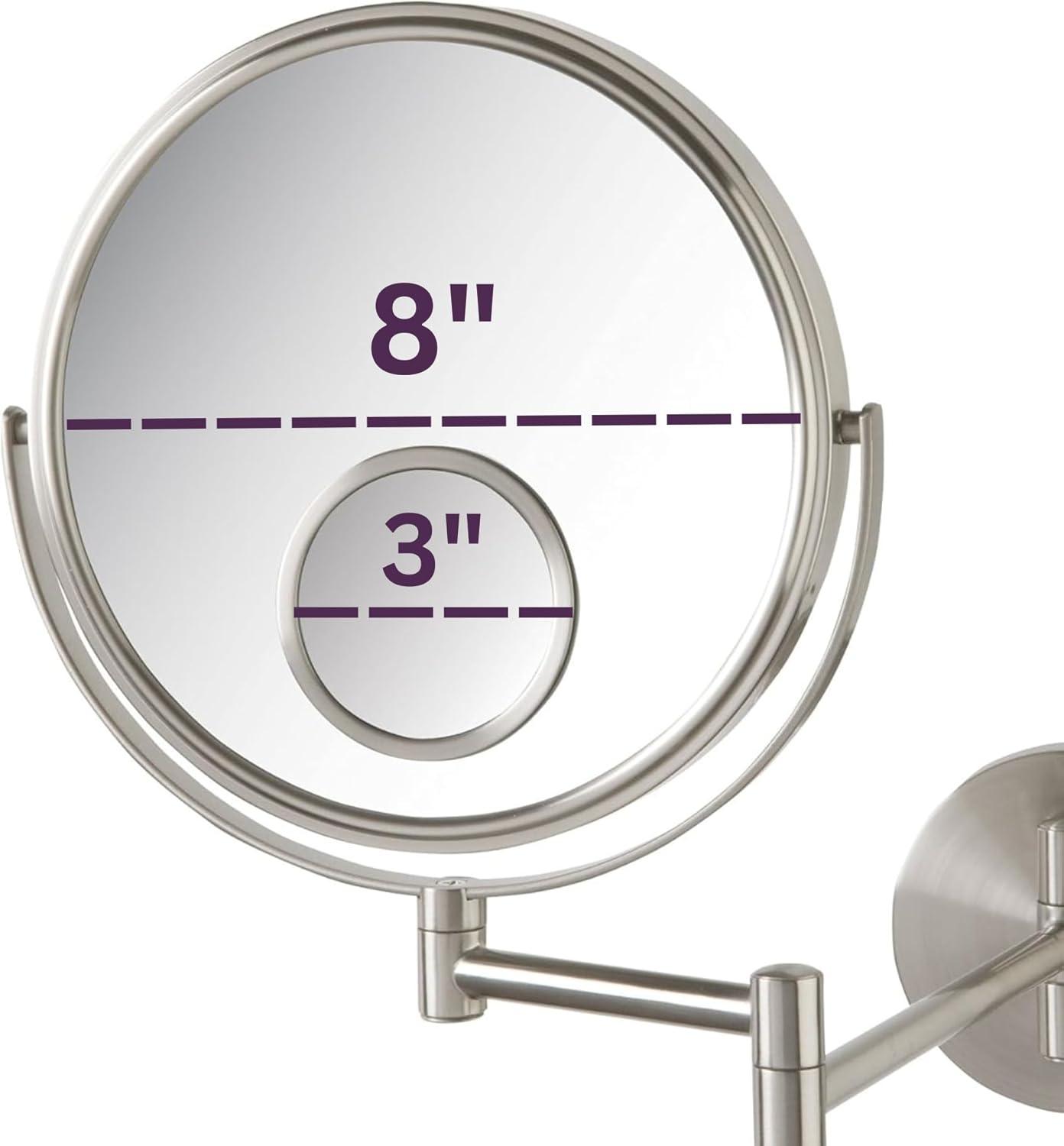 Jerdon Jerdon 8" Wall Mount Magnified Makeup Mirror