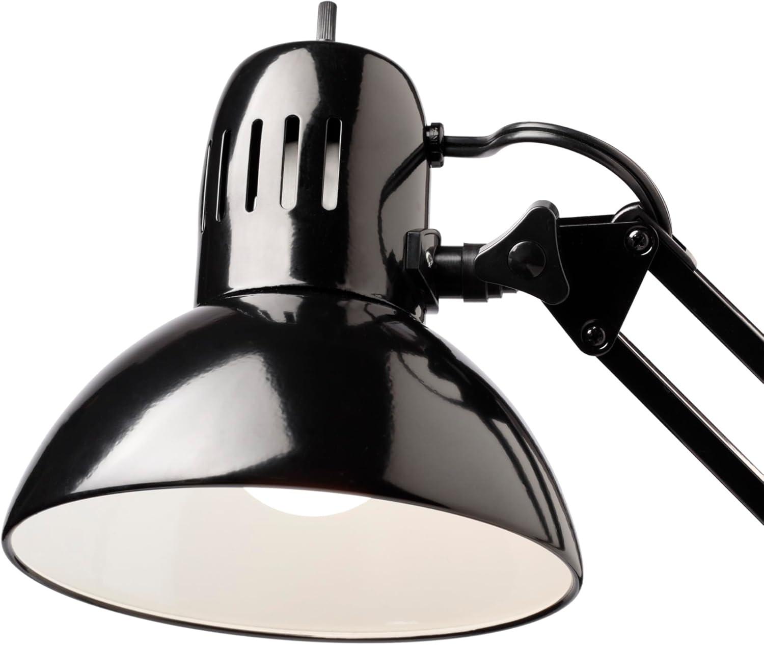 Globe Electric Architect 32" Black Swing-Arm Clamp-On Desk Lamp, LED Bulb Included, 12641