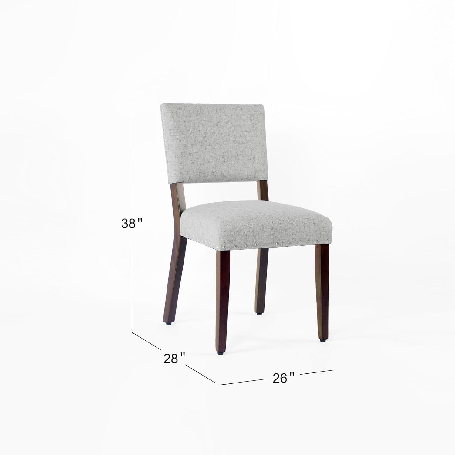 Set of 2 Stripe Dining Chairs Gray Woven - HomePop: Upholstered, Nailhead Trim, Farmhouse Style
