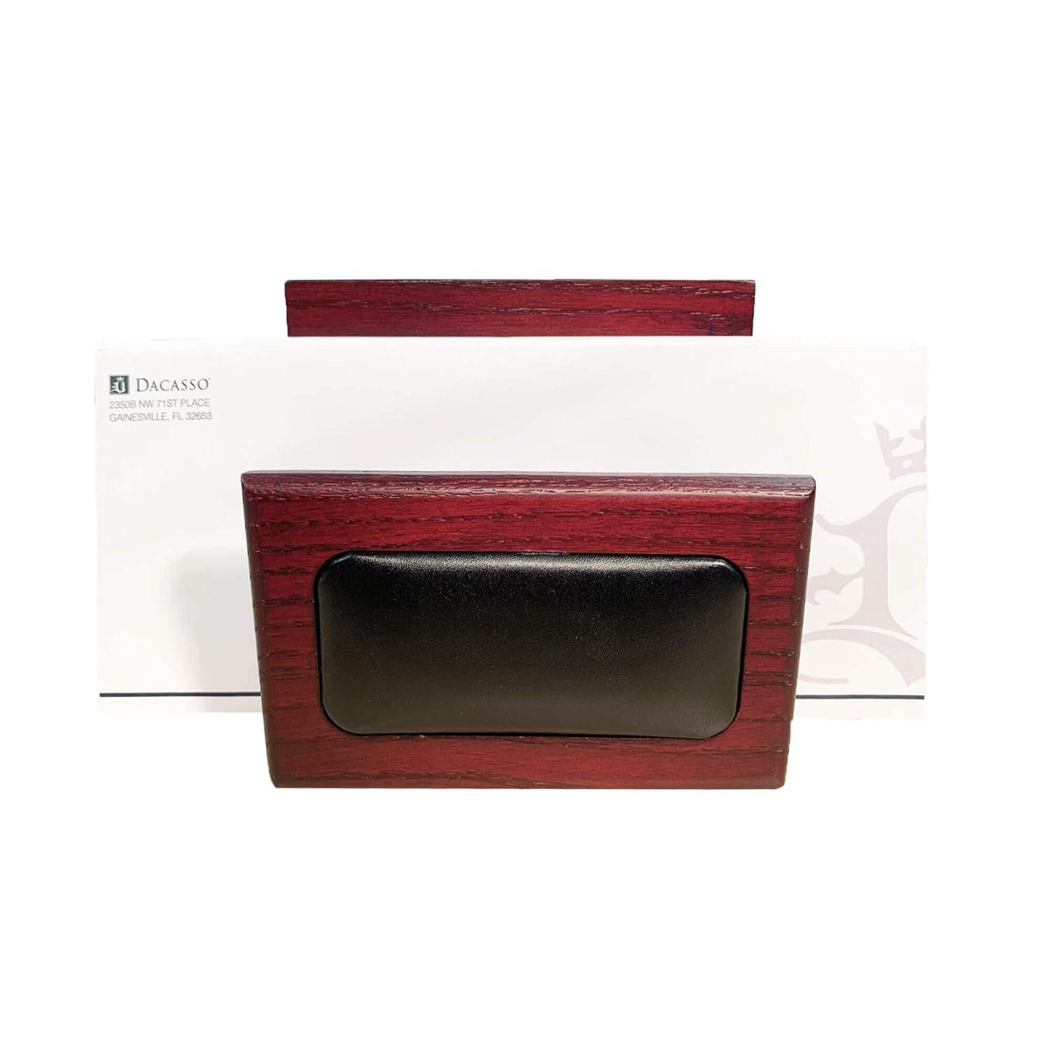 Dacasso Rosewood and Leather Desk Set, 10-Piece