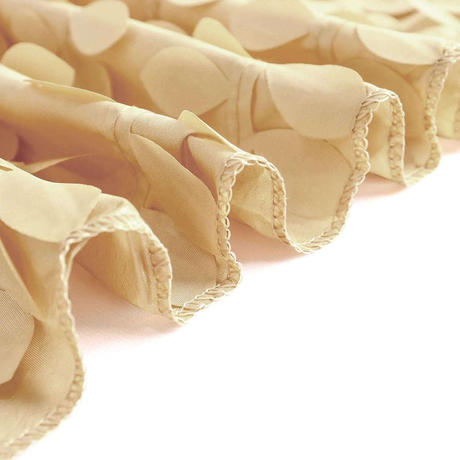 Efavormart 90"x90" Square Leaf Petal Taffeta Tablecloth - Decorative 3D Leaf Ruffle Table Cover for Forest Party, Wedding, Event, Dessert Tables - Green