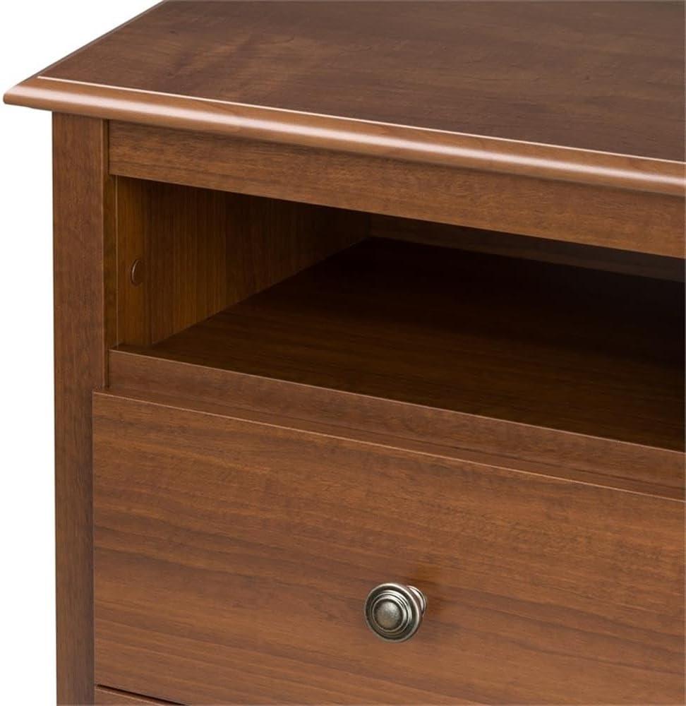 Open Shelf Nightstand Cherry - Monterey: Prepac Bedroom Side Table with Storage Shelf & Metal Glides