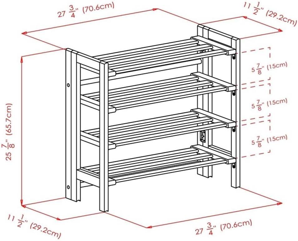 Winsome Natural Beech Wood Stackable 4-Tier Shoe Rack