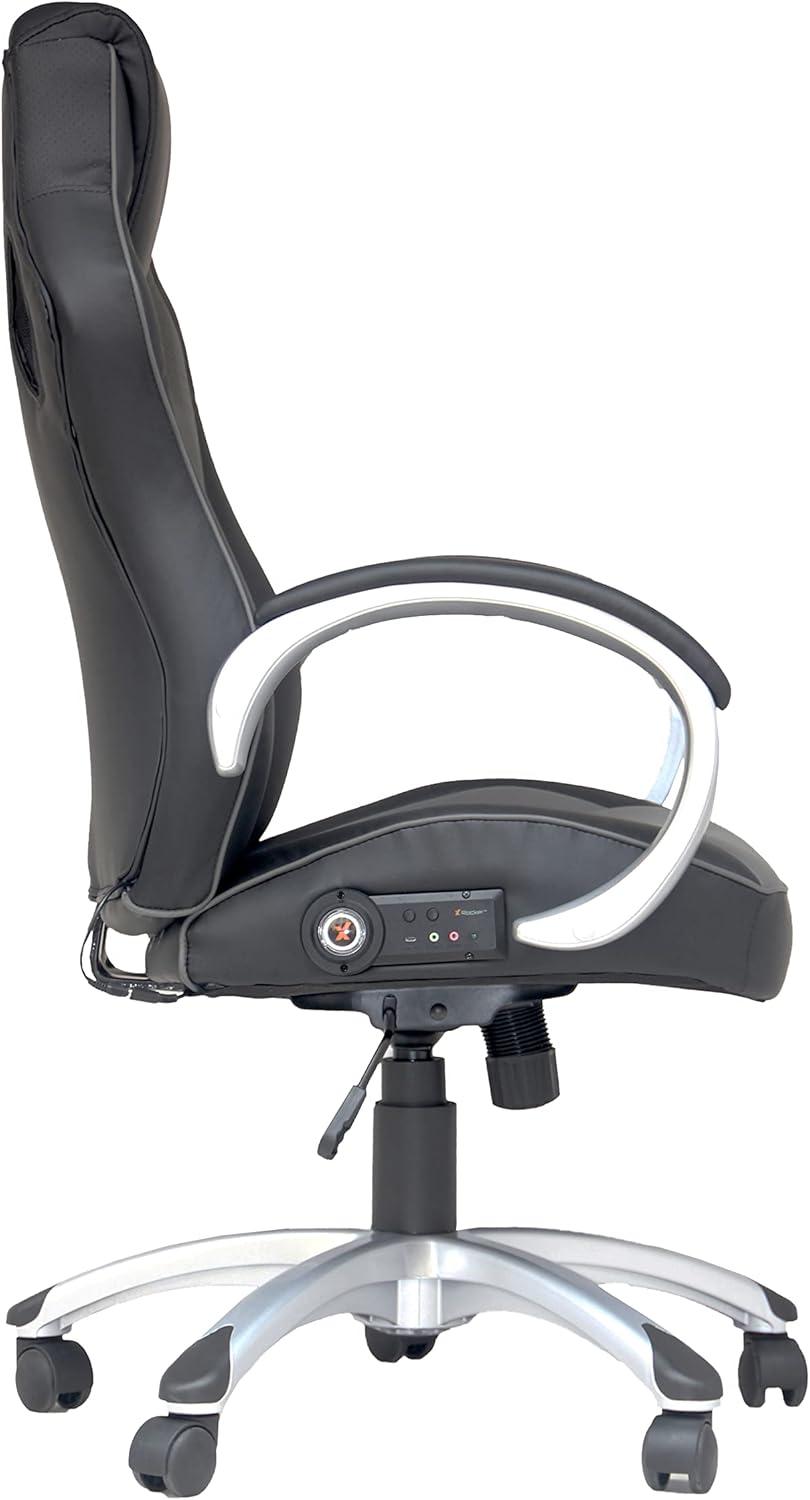X Rocker Rogue 2.0 Bluetooth PC Chair, Gray, 25.6 x 23.62 x 43.5