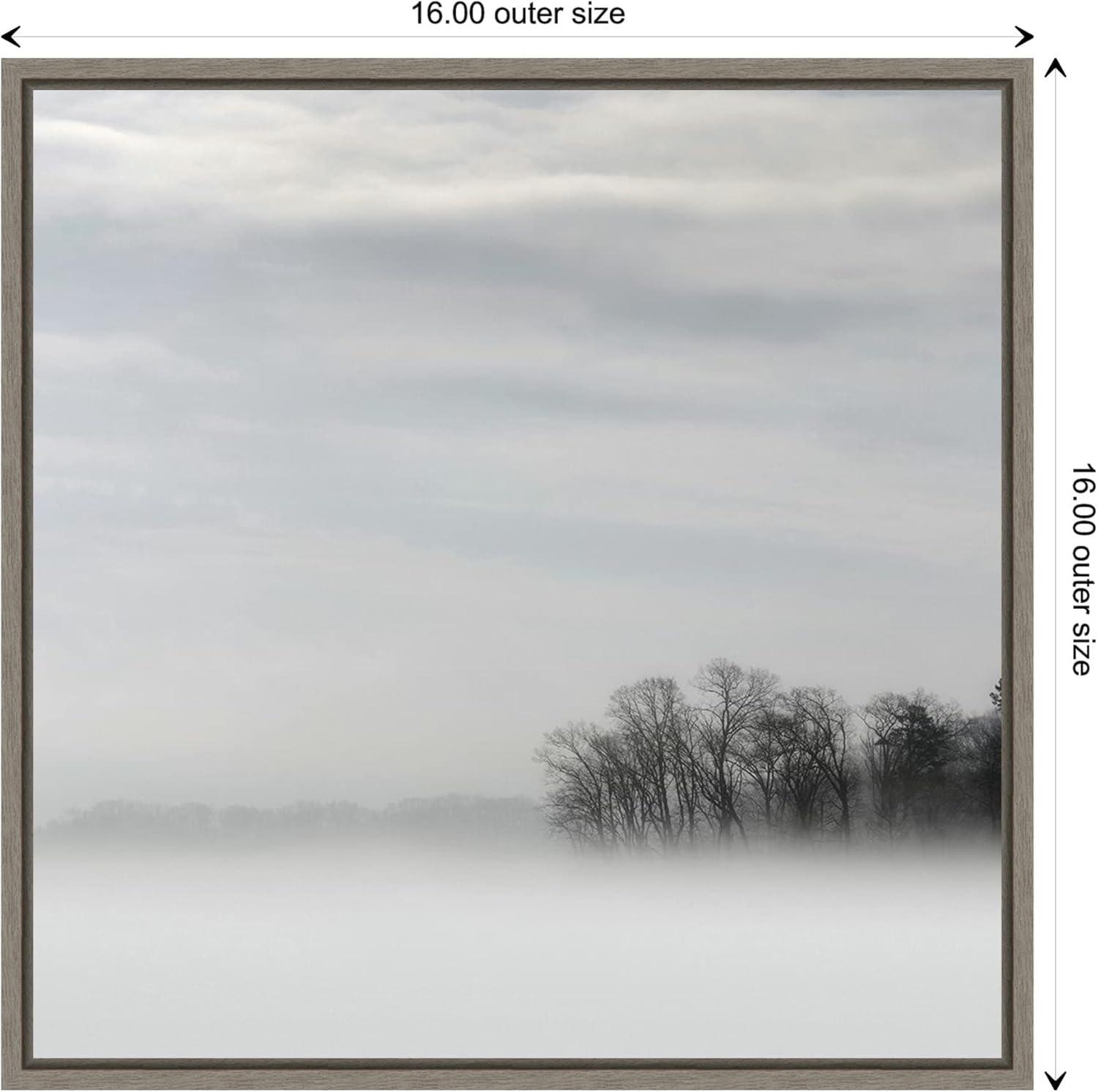 Amanti Art Lake of Fog and Trees by Nicholas Bell Canvas Wall Art Print Framed 16 x 16-in.