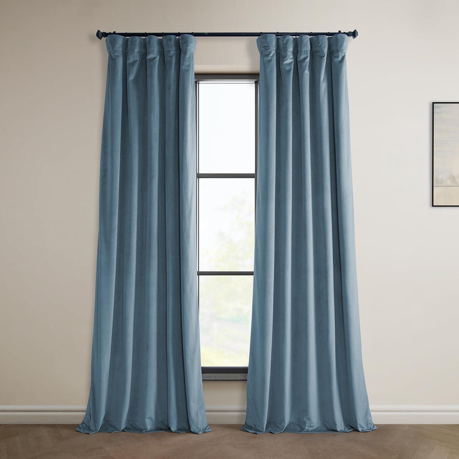 AllModern Loria Plush Velvet 100% Blackout Curtains For Bedroom, Living Room - Single Panel