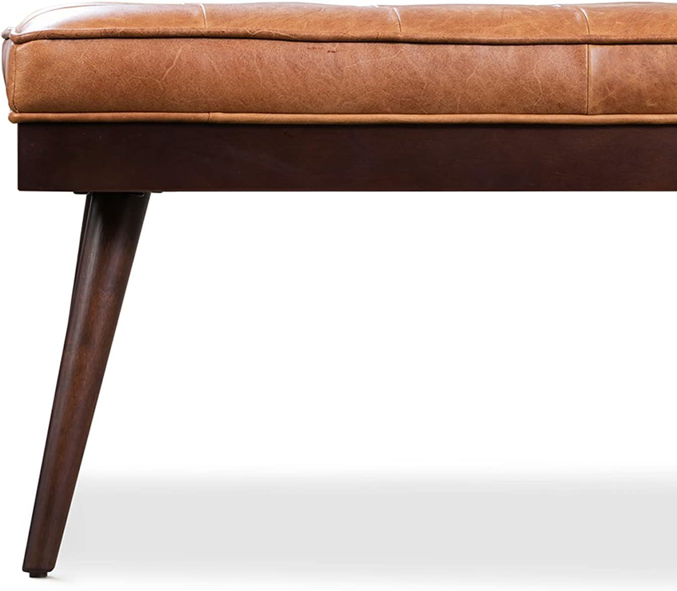 Athan Full-Grain Italian Genuine Leather Bench