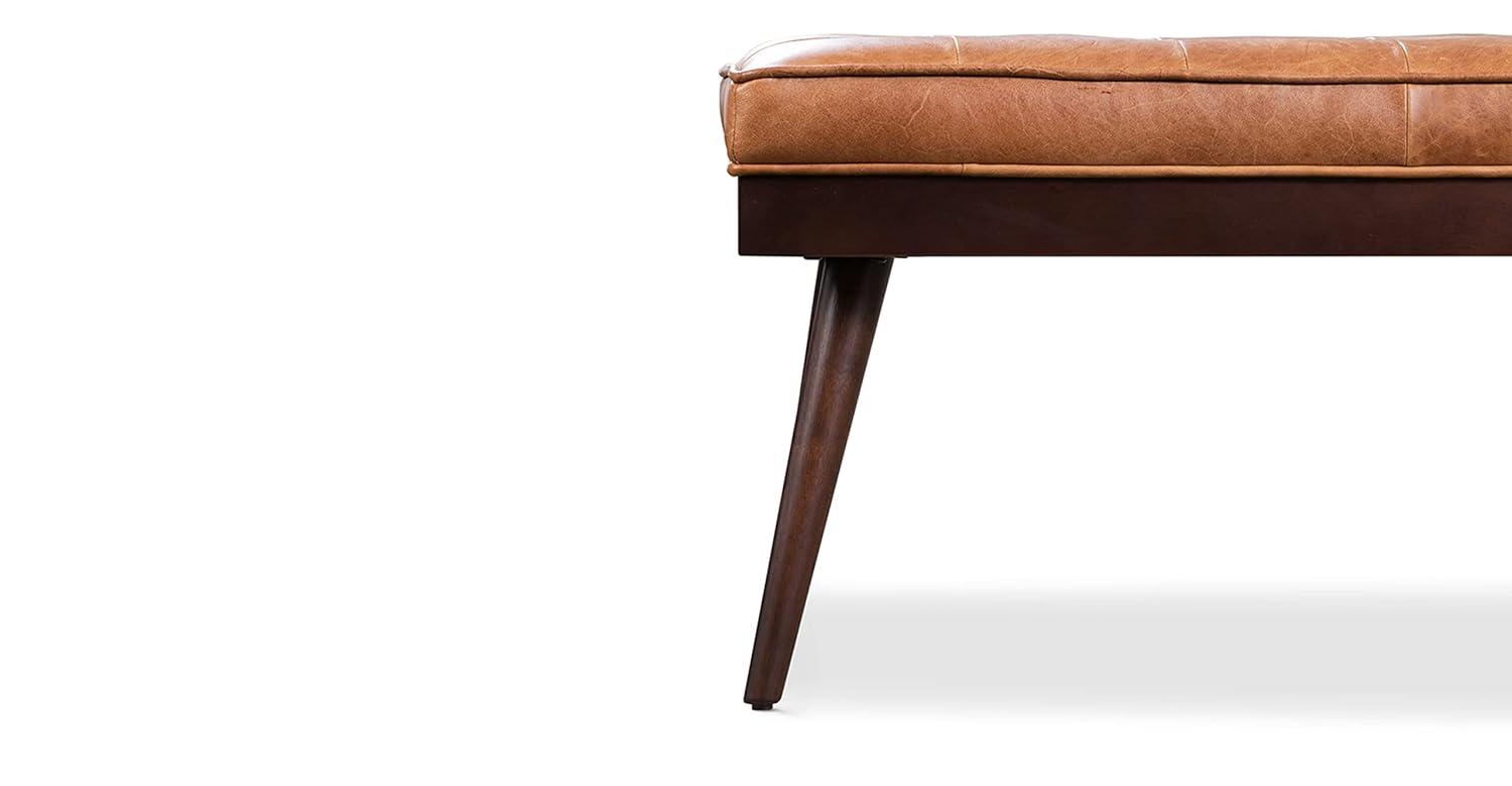 Athan Full-Grain Italian Genuine Leather Bench