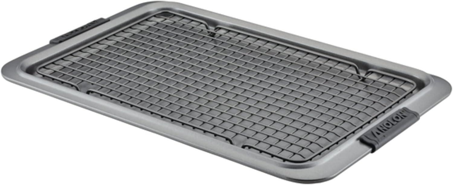 Anolon Advanced Nonstick Bakeware Baking Sheet And Cooling Rack Set, 11-Inch X 17-Inch, Gray