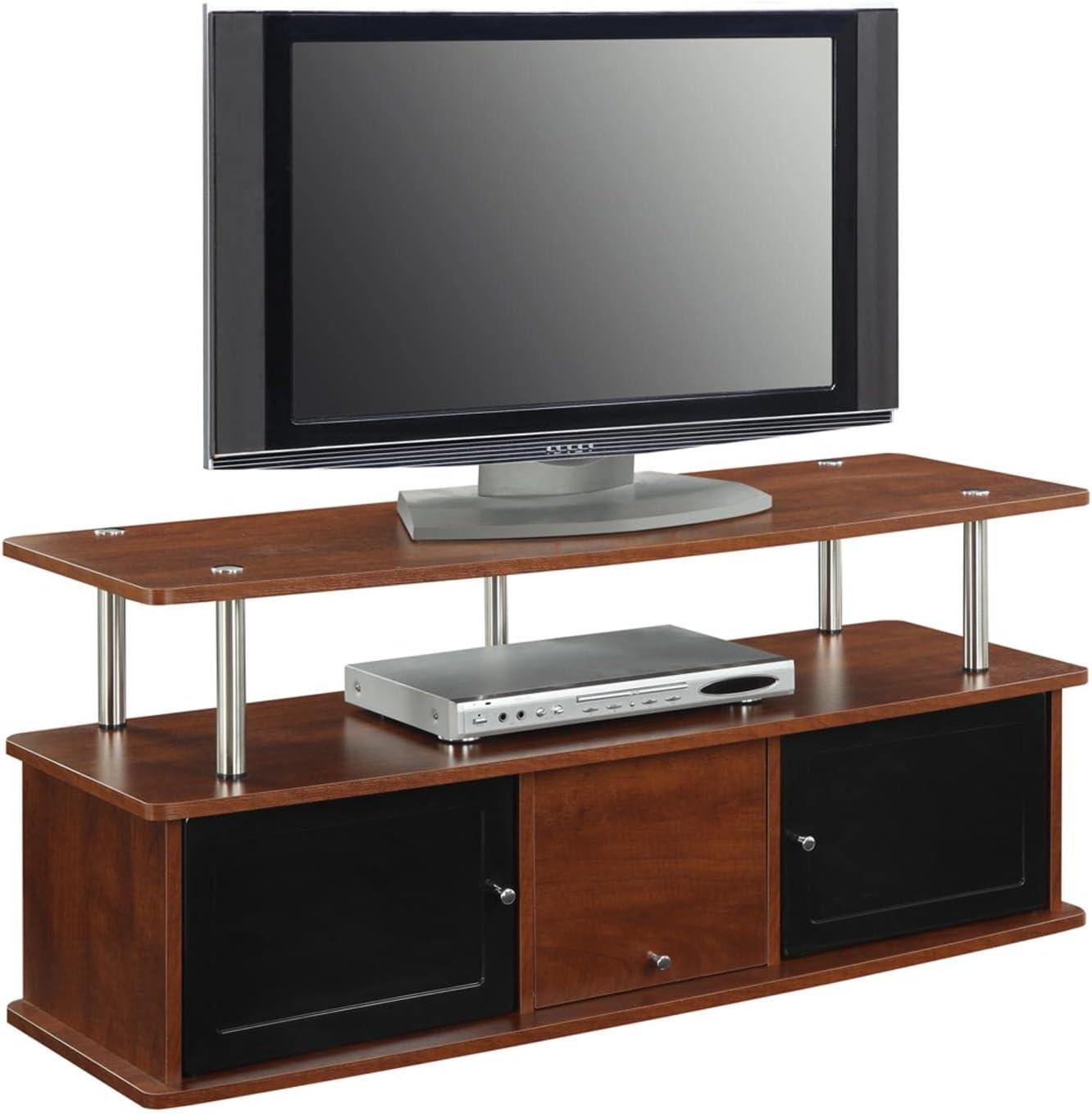 Convenience Concepts Designs2Go TV Stand with 3 Storage Cabinets and Shelf, Cherry