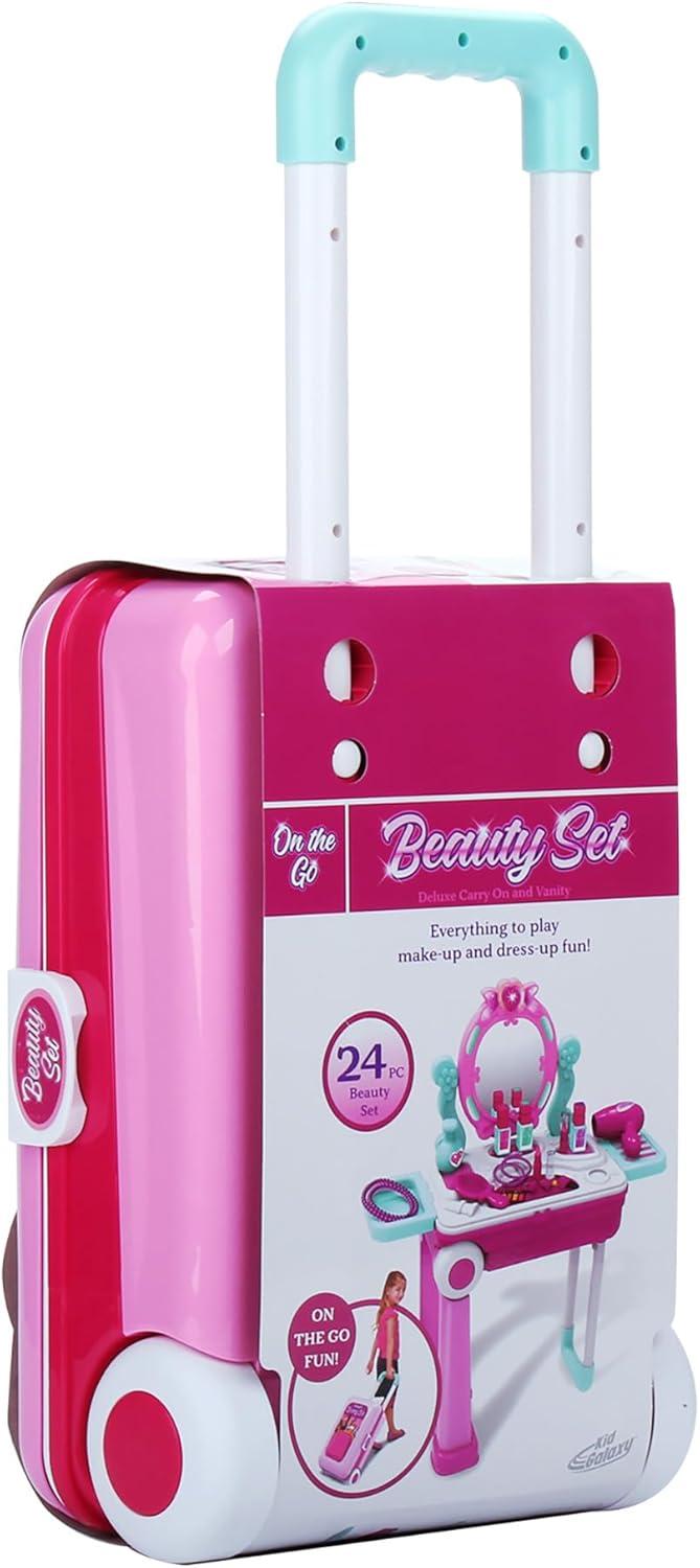 Kid's Pink Portable Vanity Set with Accessories