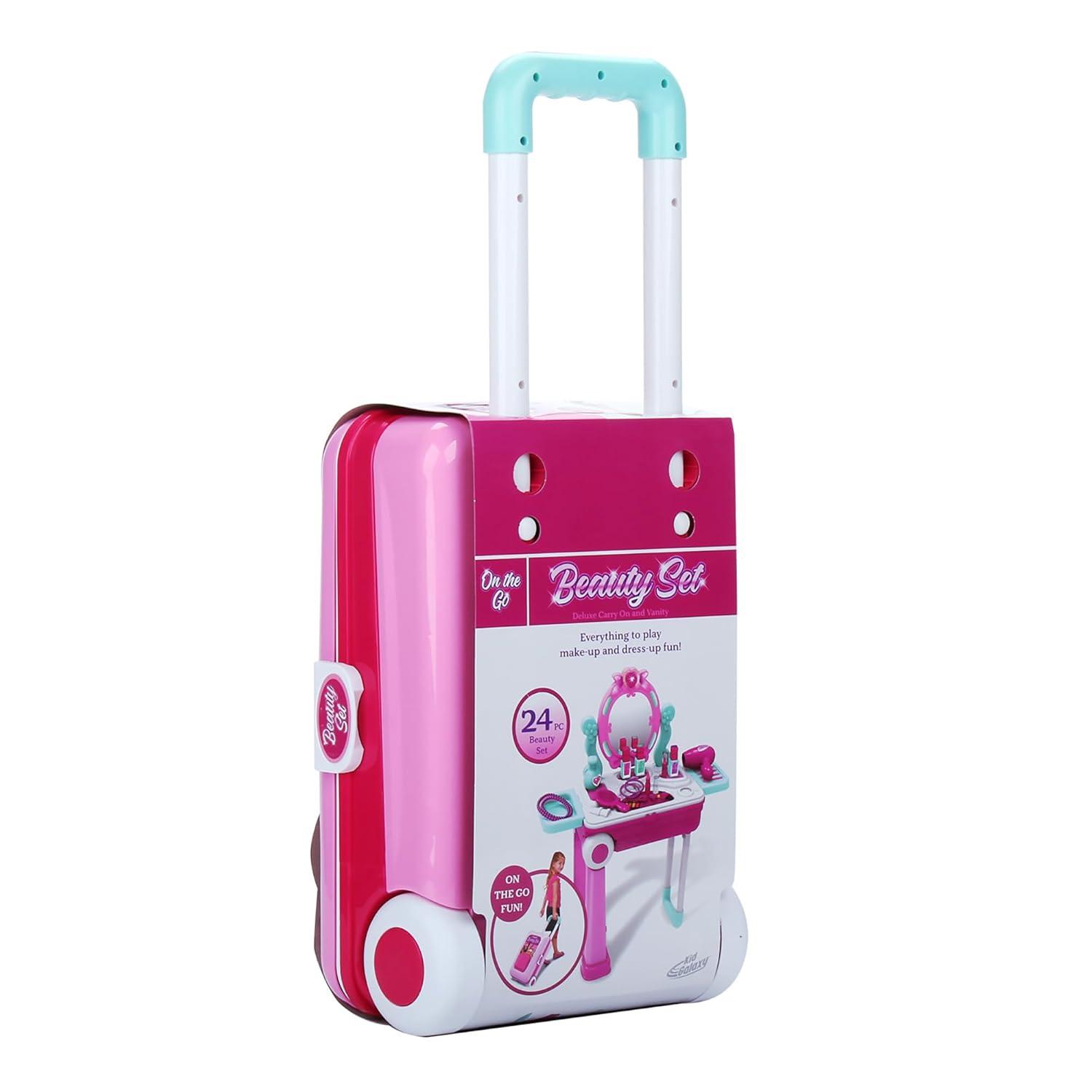 Kid's Pink Portable Vanity Set with Accessories