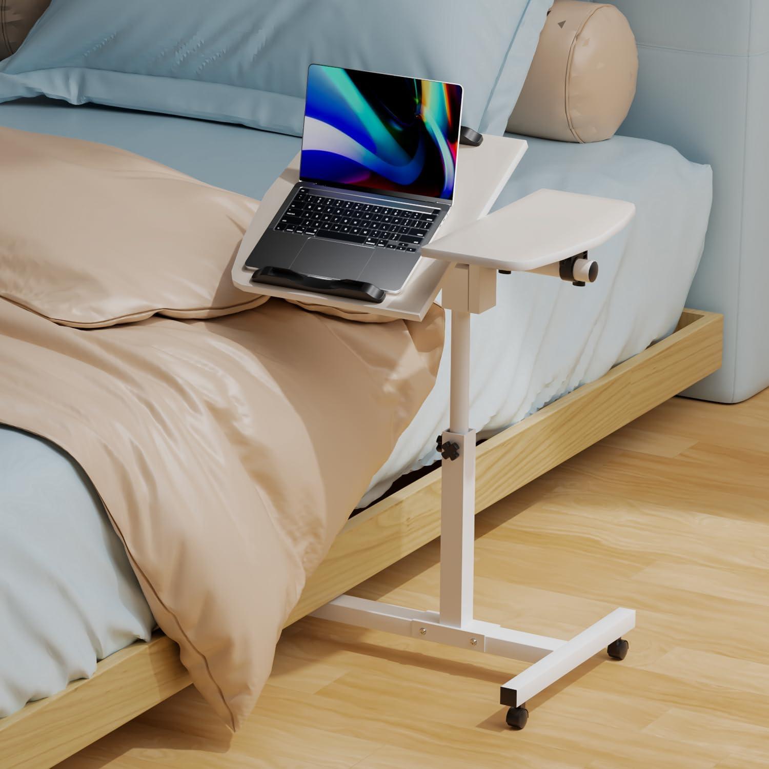 Bring Home Furniture Lifting Computer Desk, Multifunctional Standing Table, Laptop Cart with Mouse Pad for Small Spaces