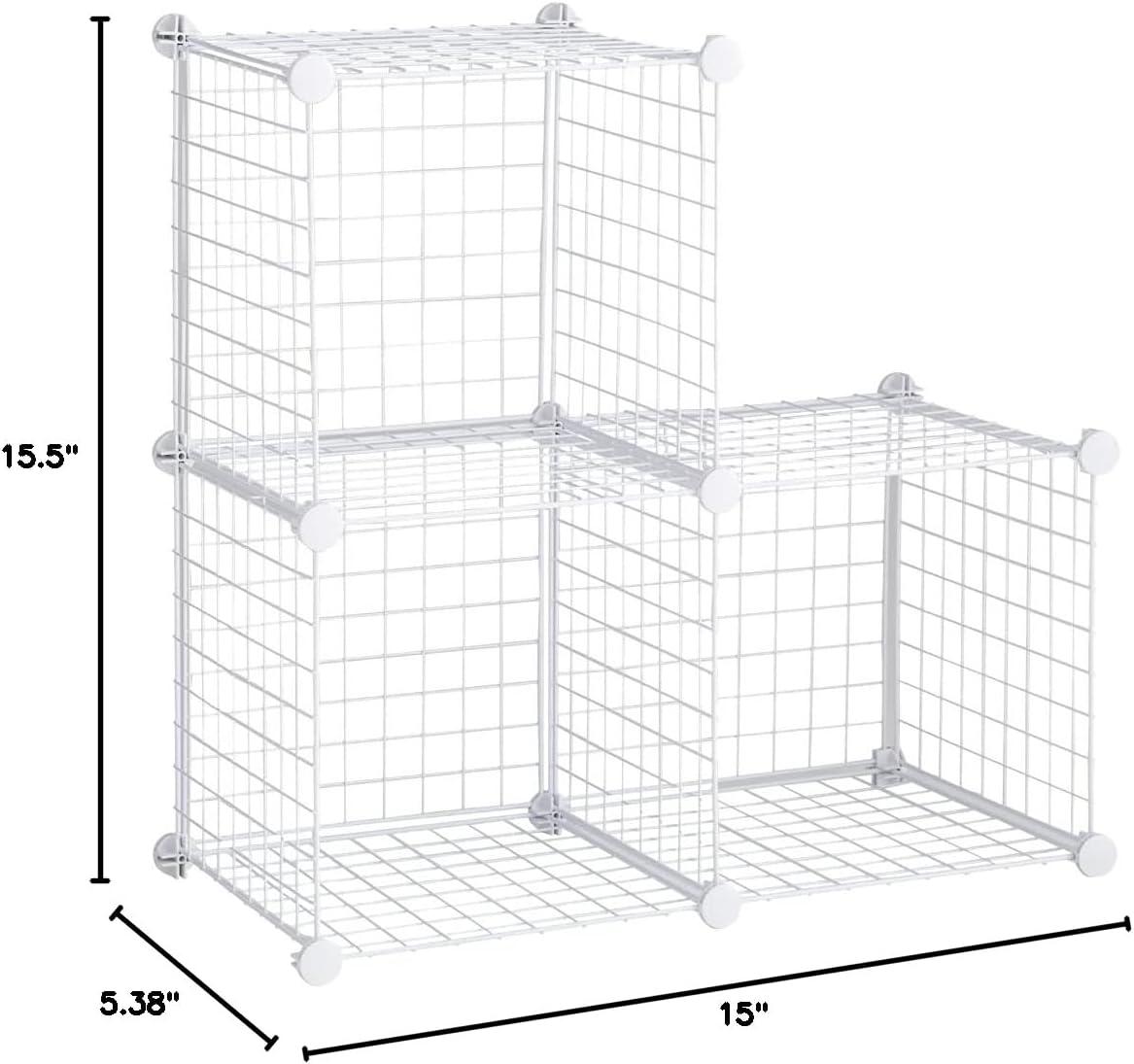 Rubbermaid 3-Piece Stackable Modular Storage Cube Set, Closet Organizer, White