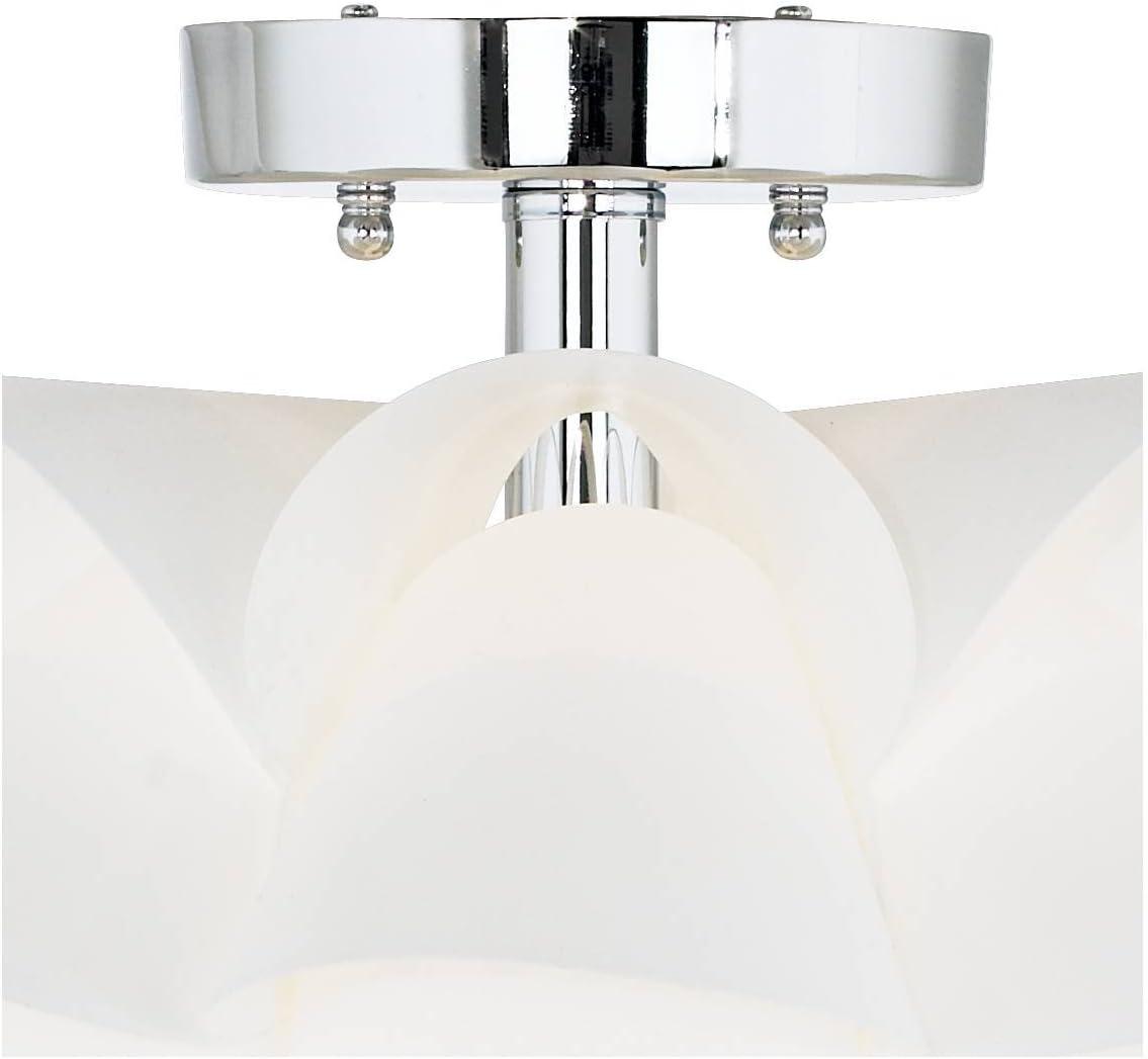 Possini Euro Design Modern Ceiling Light Semi Flush Mount Fixture 15 3/4" Wide White Flower for Bedroom Kitchen Living Room Hallway Bathroom House