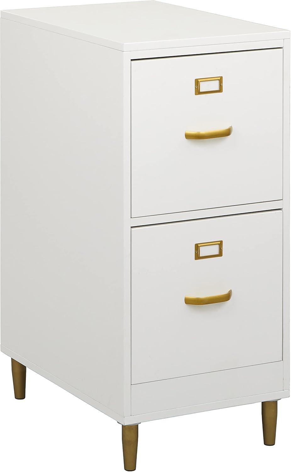 Buylateral 2 Drawer Dixie Filing Cabinet Blush Pink: Modern Vertical Storage, MDF Construction, 33"H x 15"W