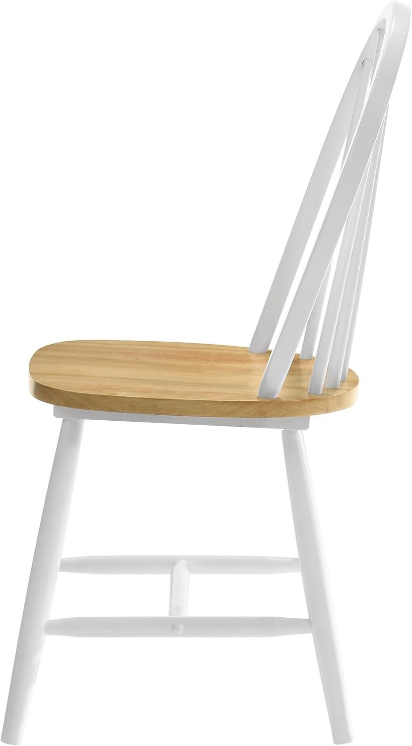 Coaster Farmhouse Windsor Wood Dining Chairs in White