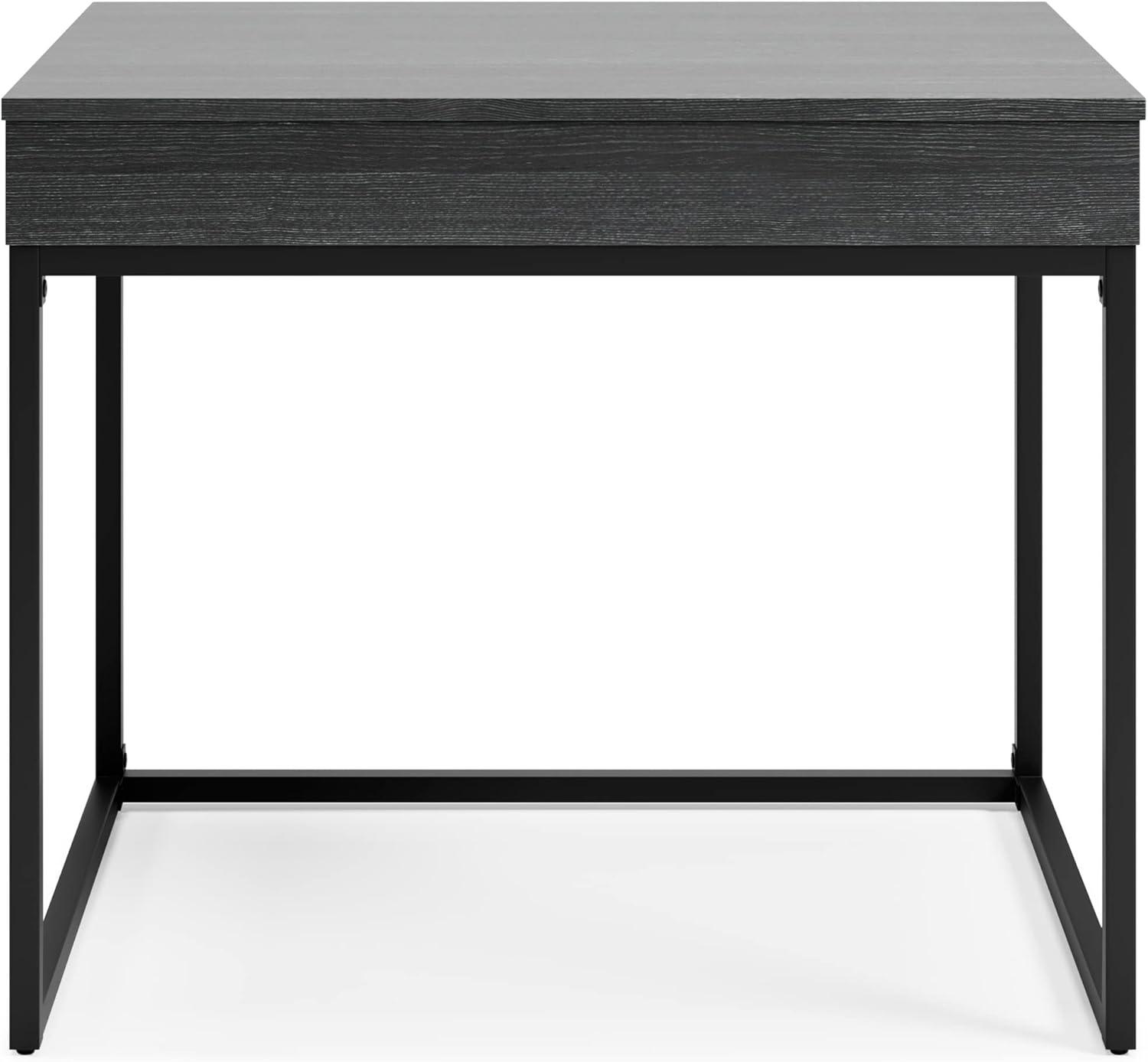 Sleek Black 36" Contemporary Home Office Desk with USB Port