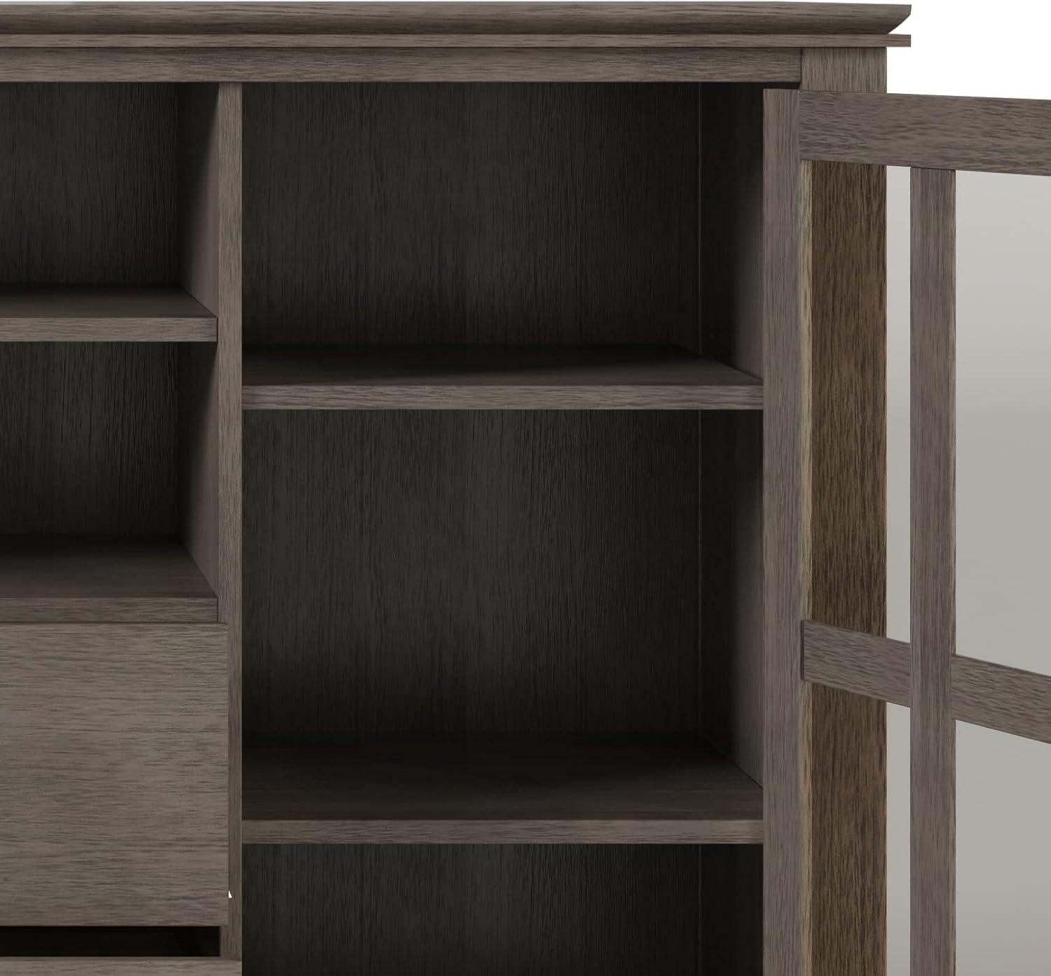 Simpli Home Artisan 53"W Solid Wood Contemporary Tall TV Stand for TVs up to 60" with Adjustable Shelves