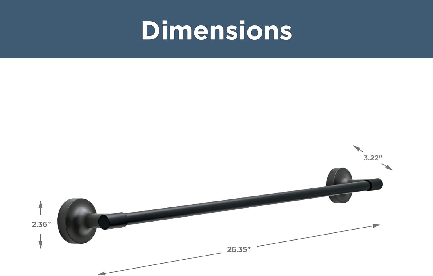 Voisin 24 in. Towel Bar Bath Hardware Accessory in Matte Black