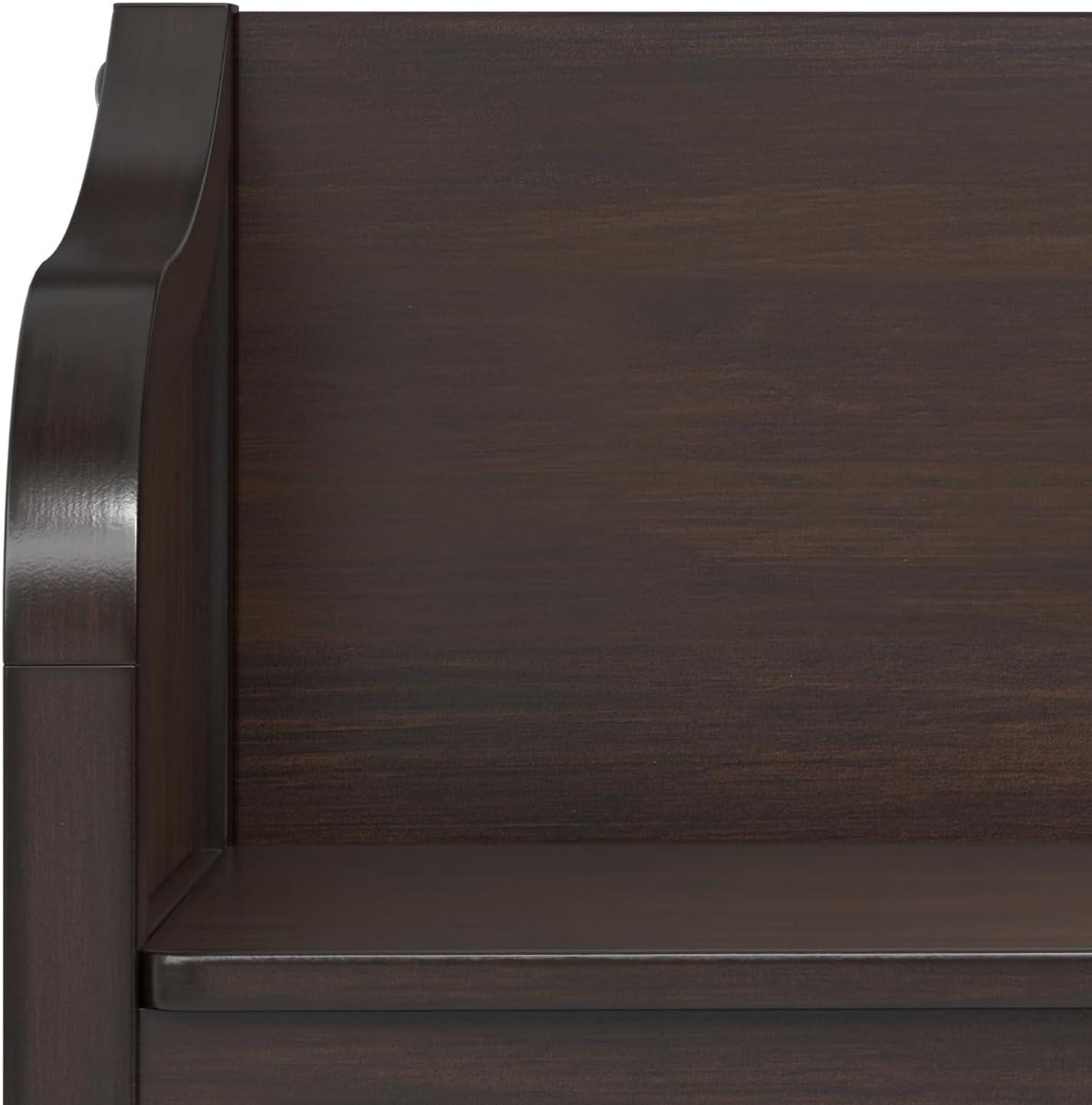 Simpli Home Connaught 30"W Solid Wood Small Entryway Storage Bench with Lift-Top Lid and Hidden Storage Compartment