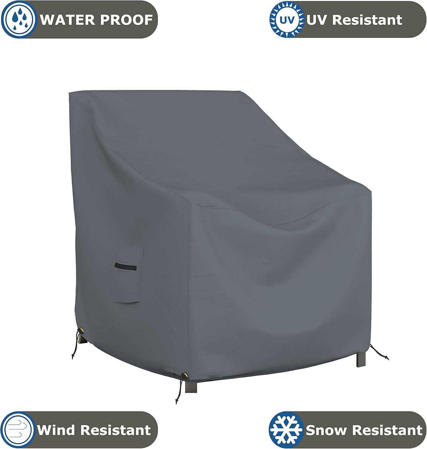 Heavy Duty Waterproof Outdoor Chair Cover, All Weather Protection Patio Deep Seat Lawn Chair Cover