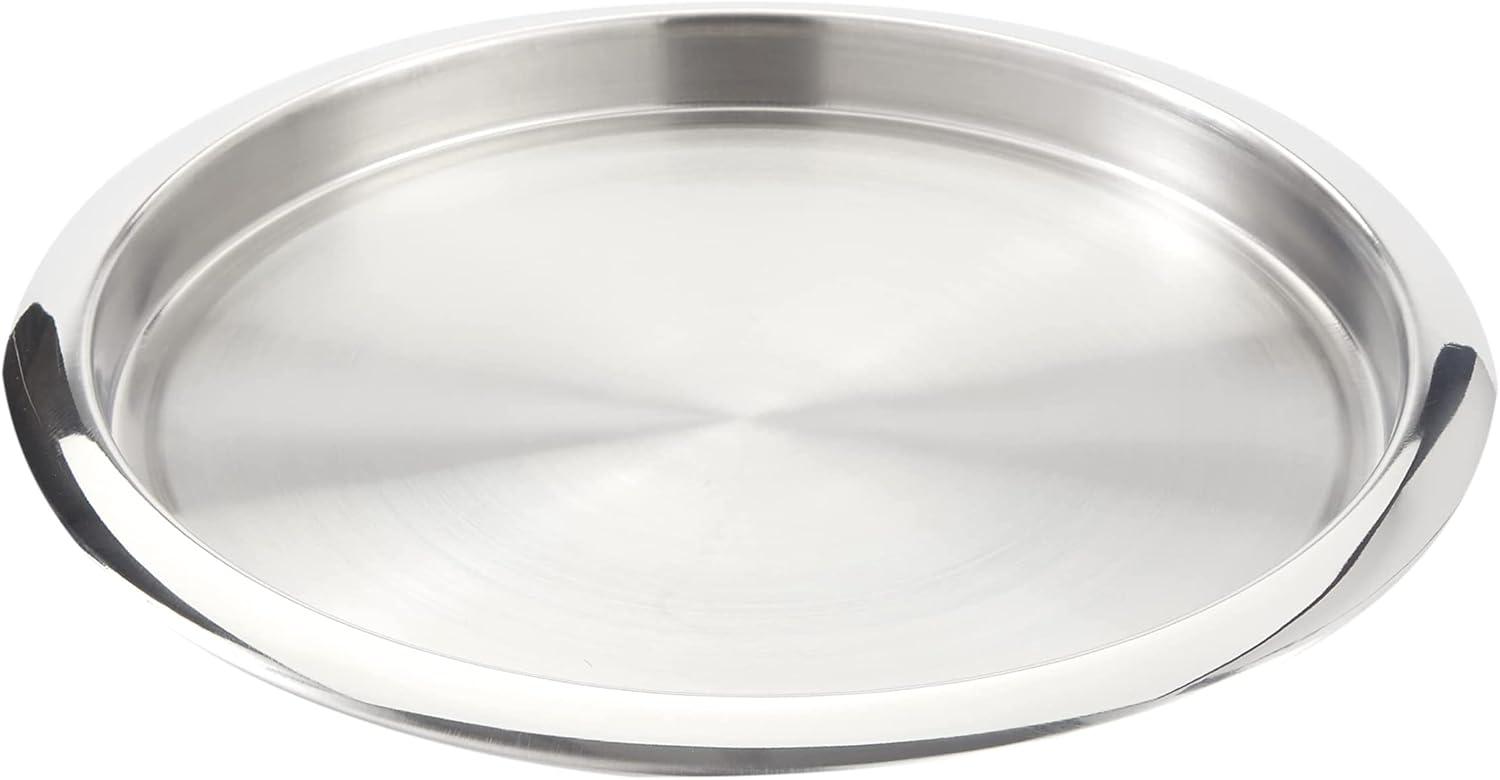 14-Inch Silver Stainless Steel Round Bar Serving Tray